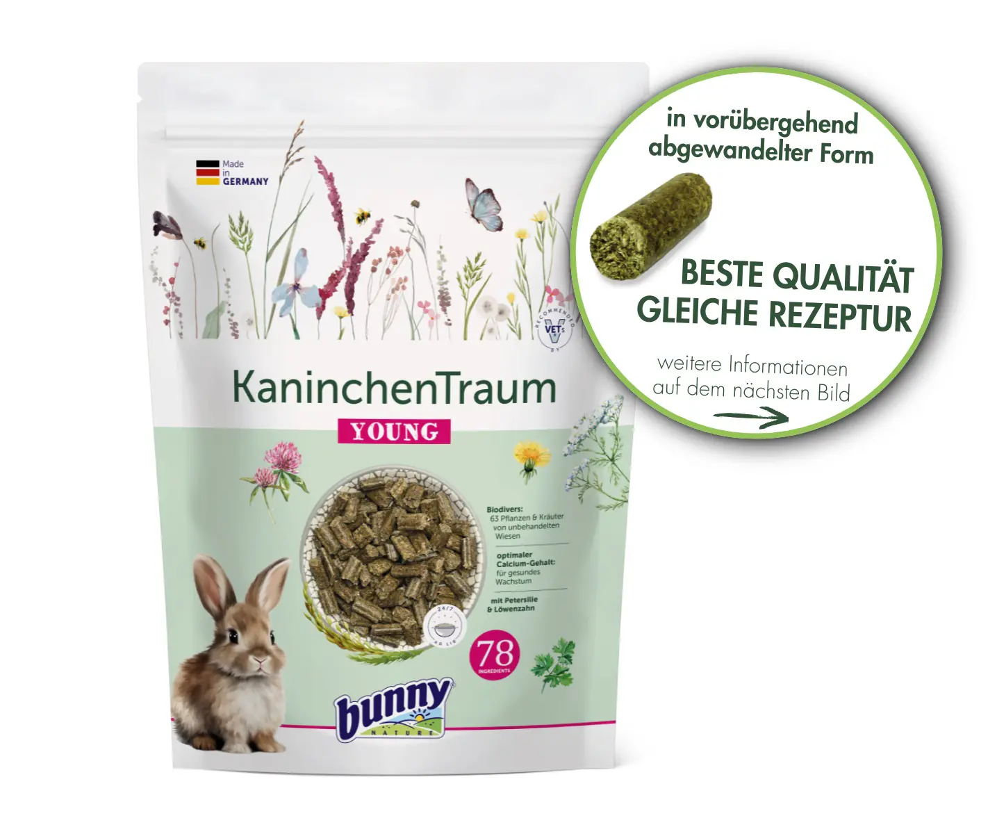 Bunny Nature Nagerfutter Kaninchen Traum Young 600 g