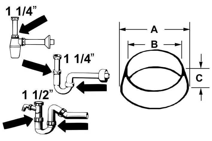 Cornat Keildichtung für Siphon 1 1/2''
