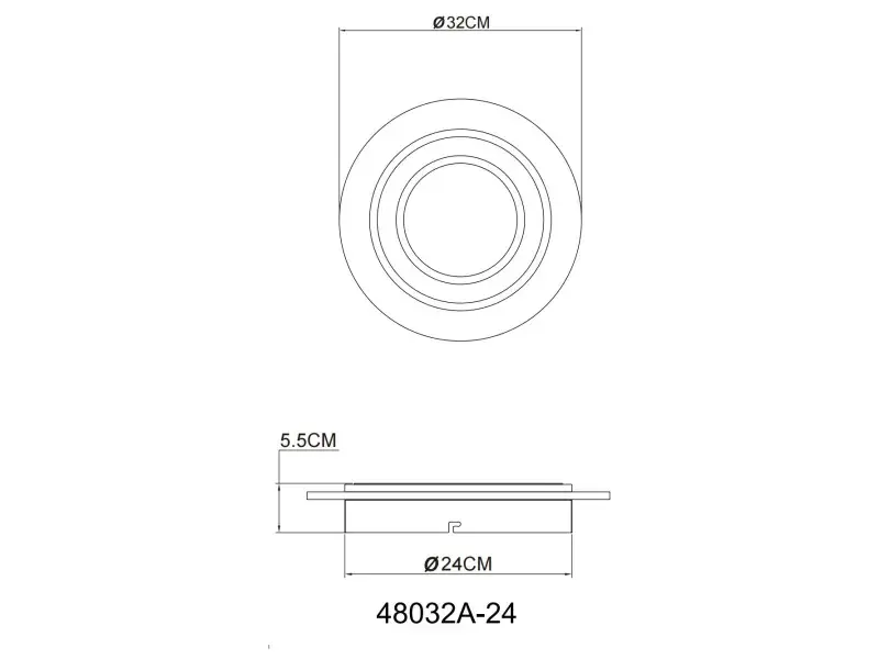 Globo Deckenleuchte Jayden Ø 32 x 5,5 cm schwarz warmweiß