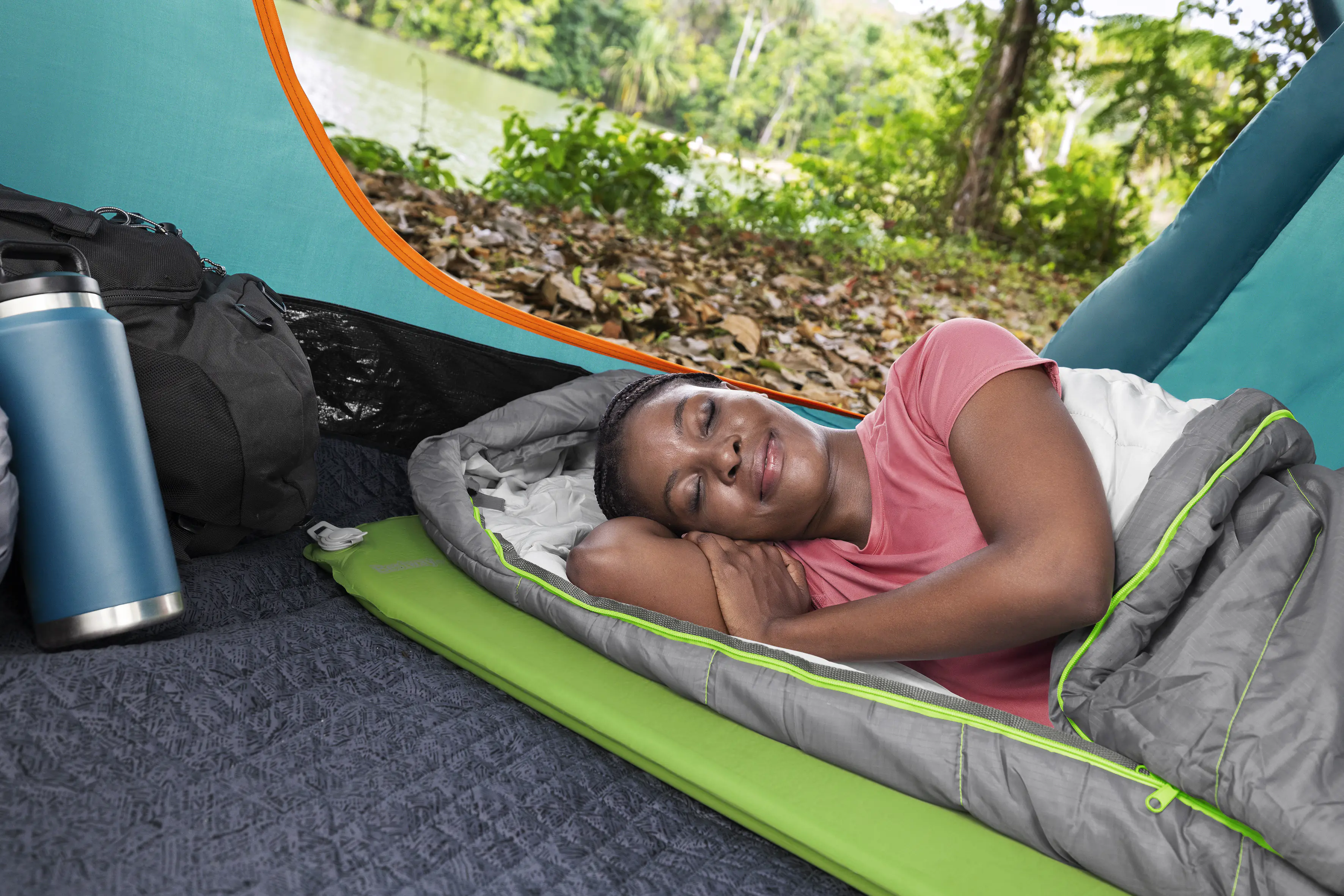 Bestway Isomatte selbstaufblasend für Schlafsäcke grün 183 x 51 x 2,5 cm