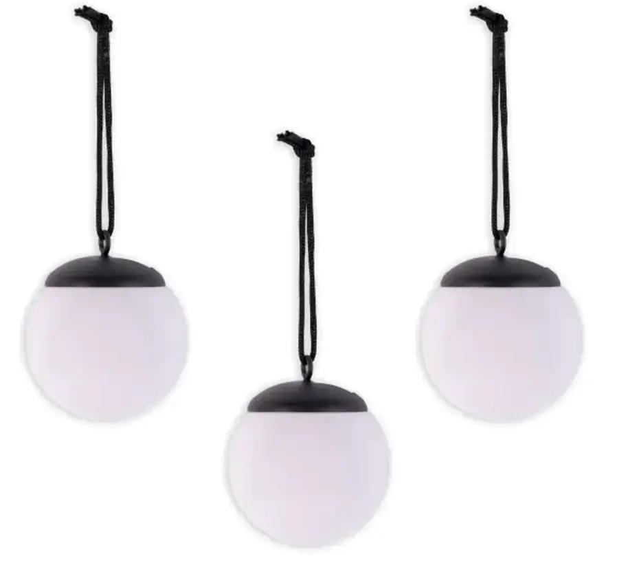 Light & More LED Solarleuchte 3er Set schwarz