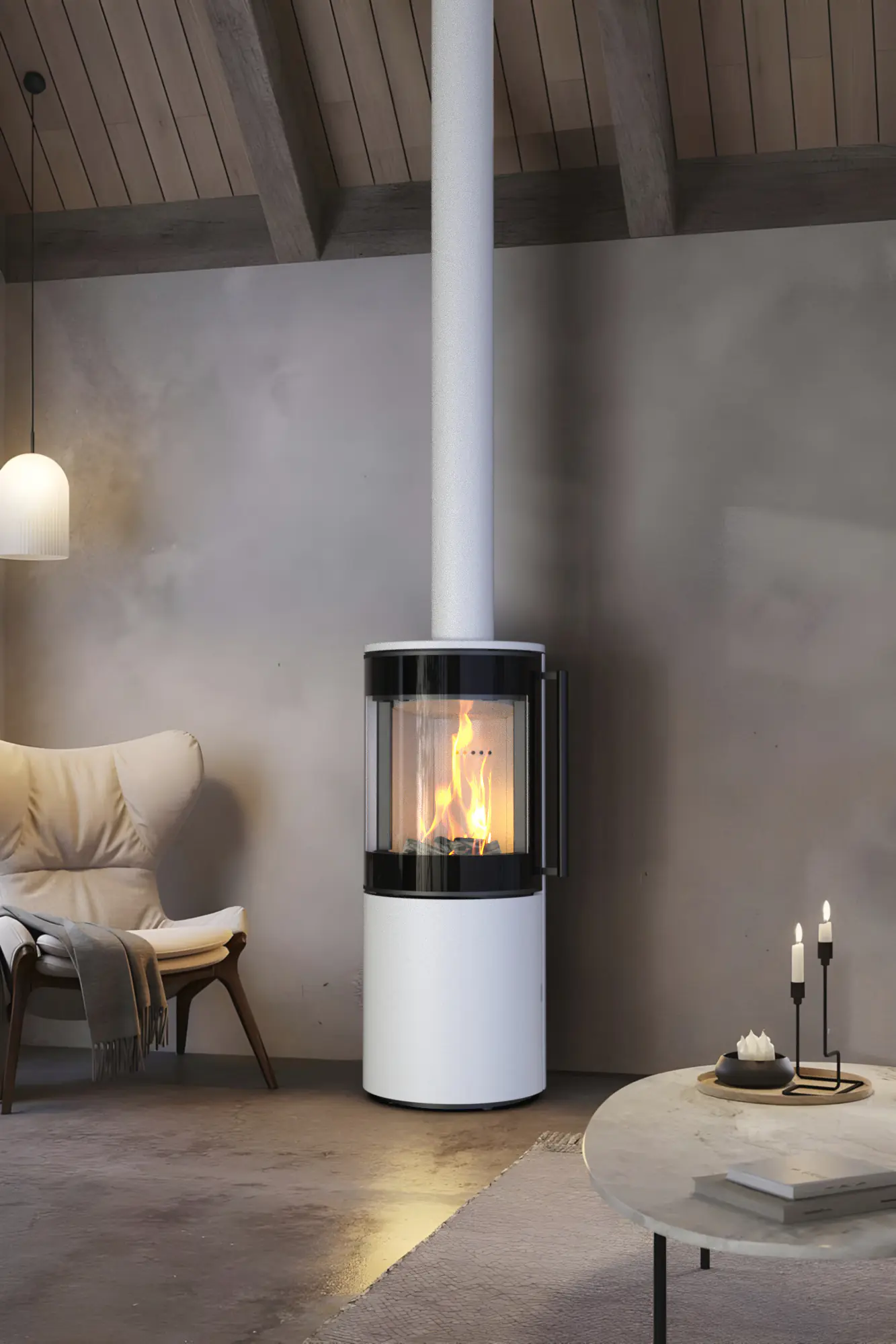 Thermia Kaminofen Xena Mini Stahl weiß 7 kW Thermia Kaminofen Xena Mini Stahl weiß 7 kW
