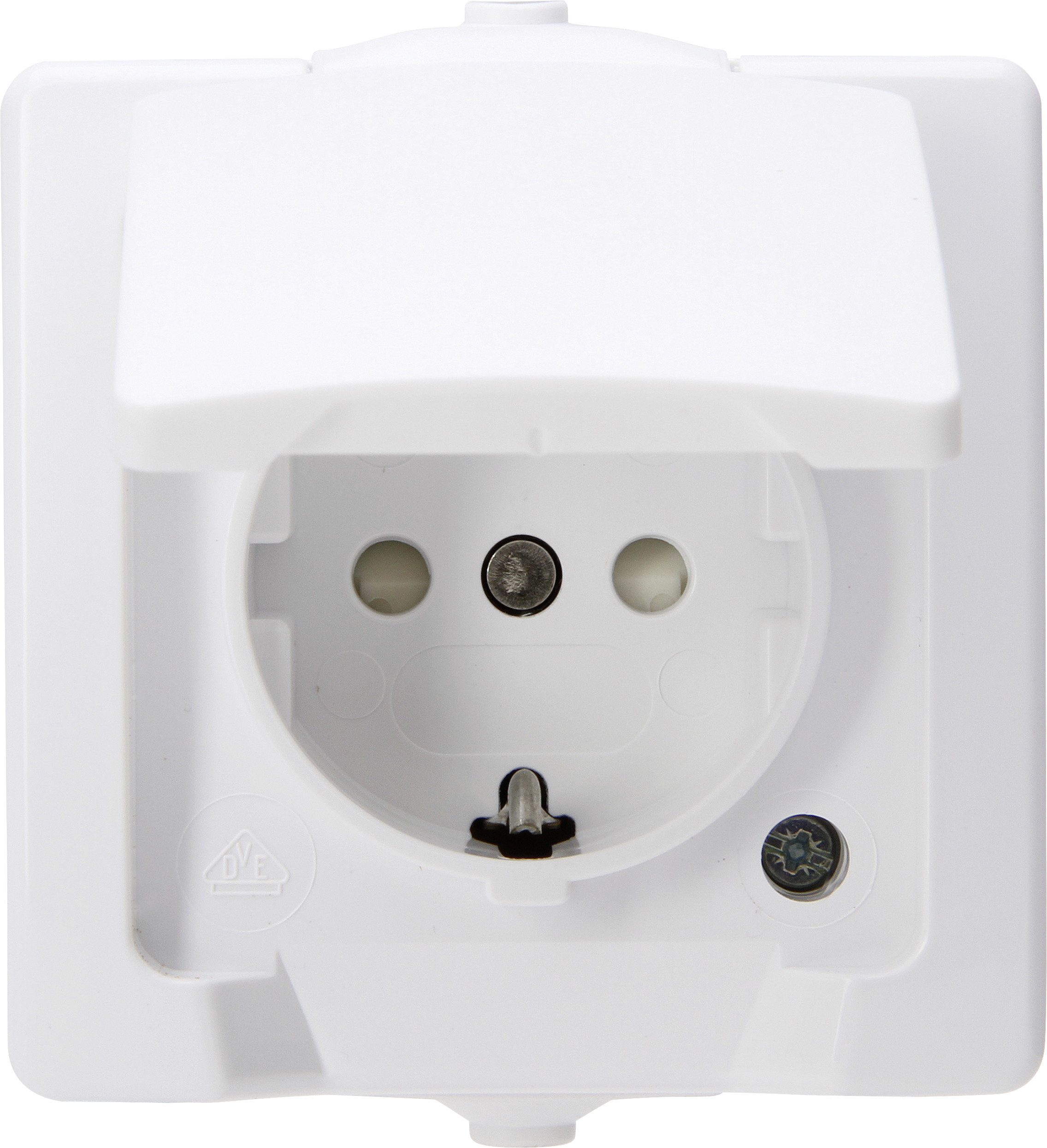 Kopp Feuchtraum-Steckdose mit Klappdeckel Nautic, arktisweiß, 107802006