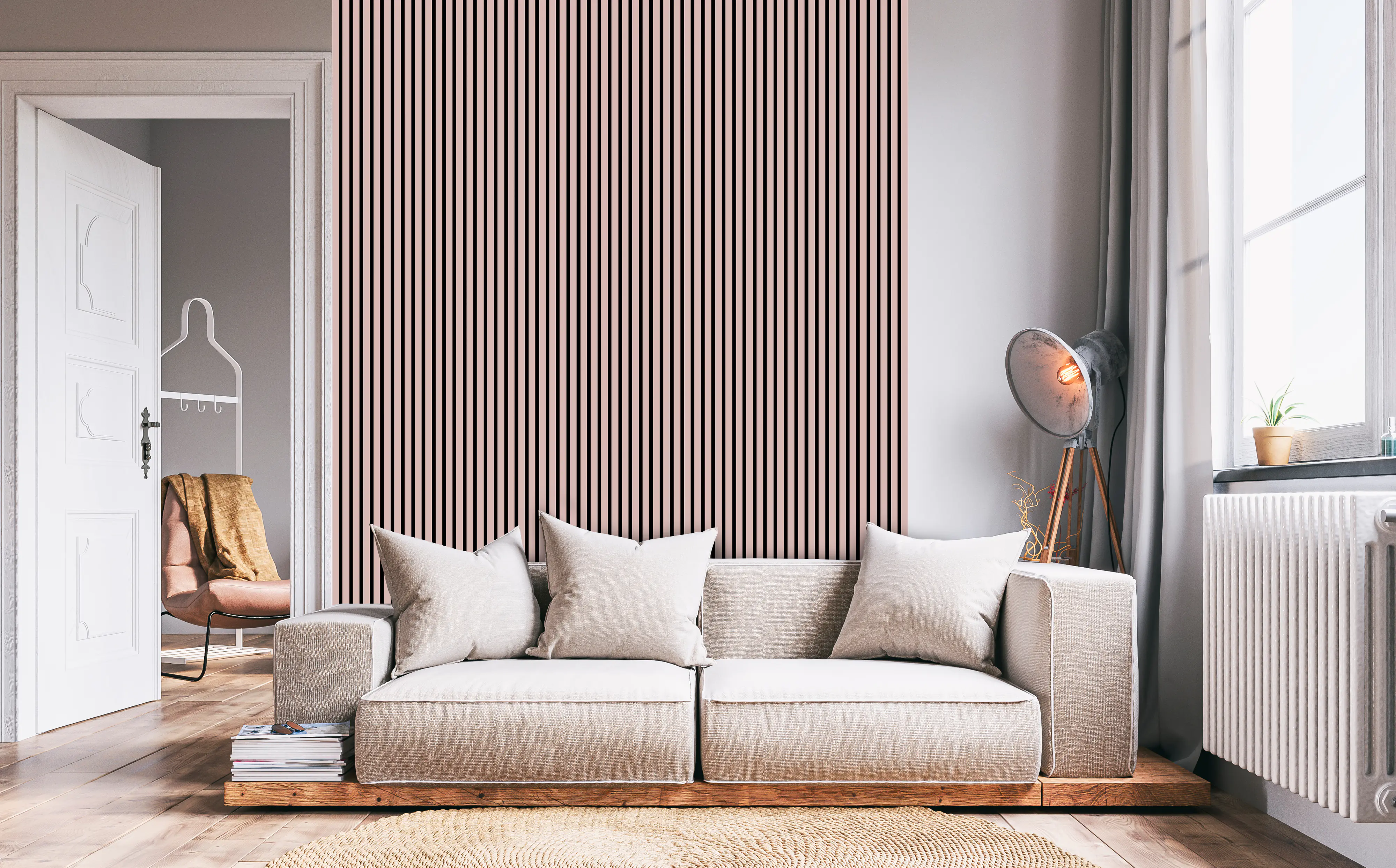 Neuhofer Akustikpaneele 267 x 57,25 x 1,9 cm Altrosa foliert