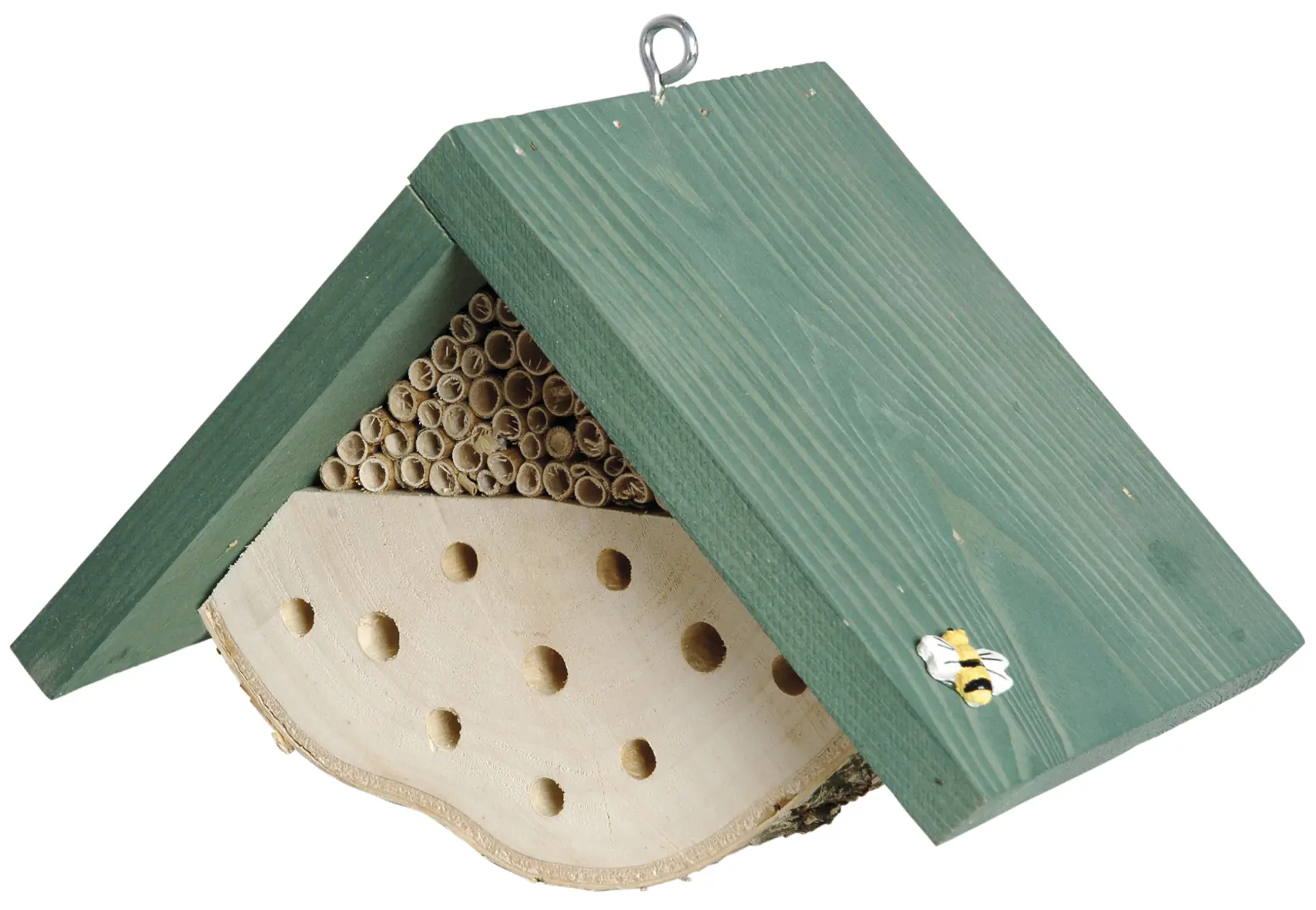 Dobar Insektenhotel Nisthilfe für Wildbienen 22 x 14 x 15 cm grün
