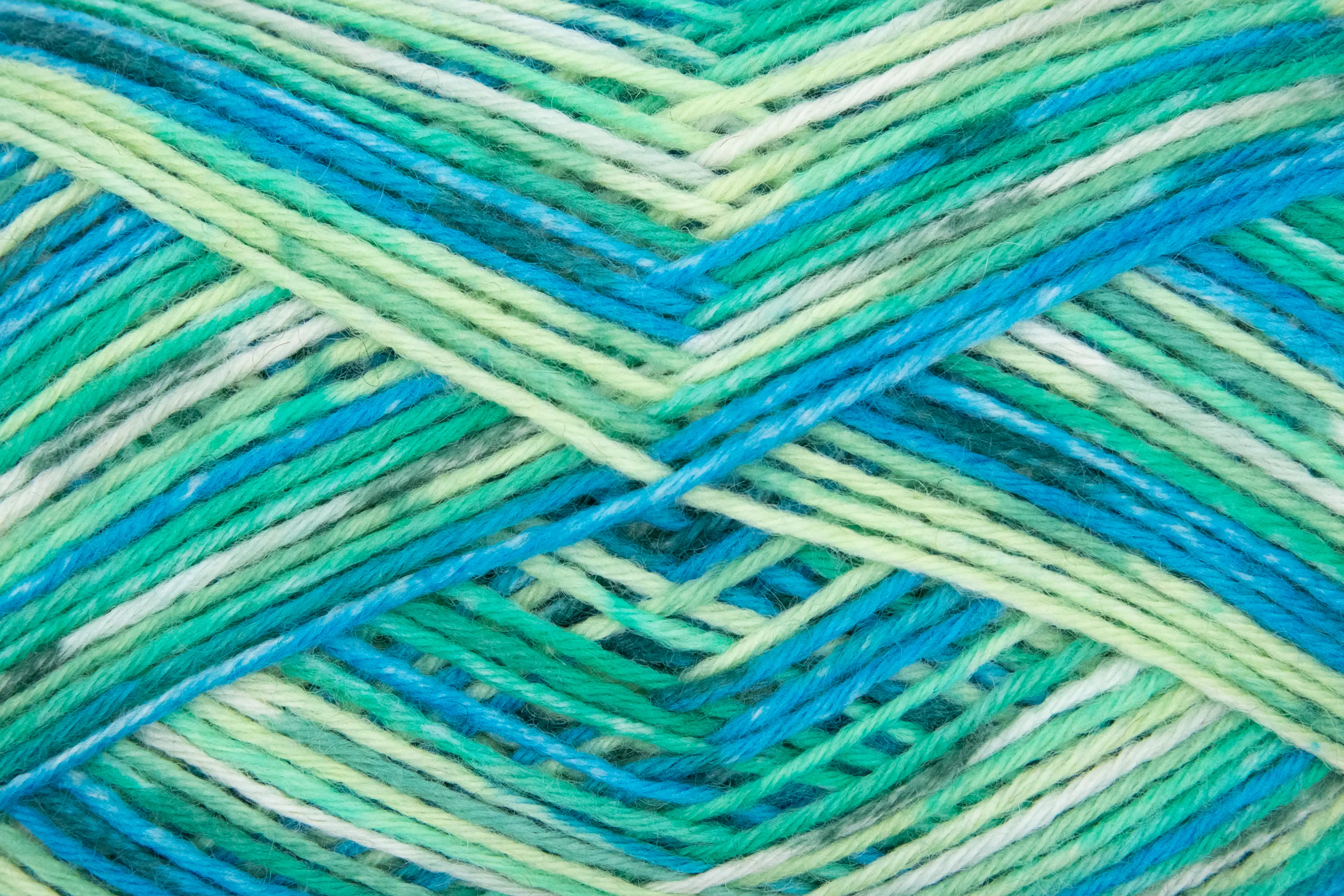 Gründl Sockenwolle Hot Socks 150 g 6-fach, türkisblau-lindgrün-bermudablau