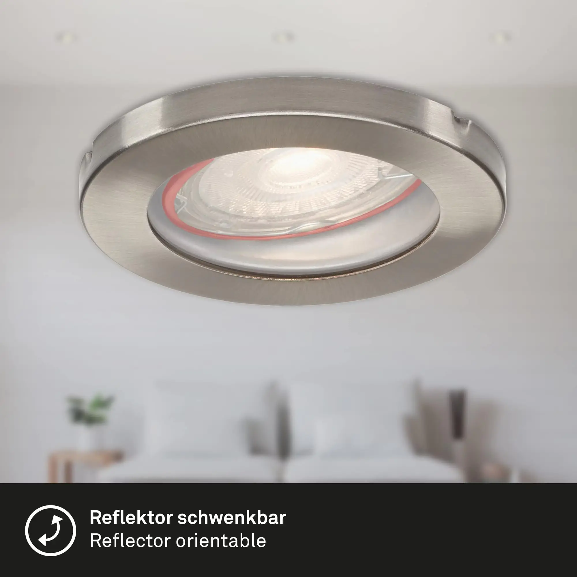 Di-Ka LED Einbauleuchte Kowali 3er Set nickel-matt Ø 8,5 cm 4,7W, warmweiß