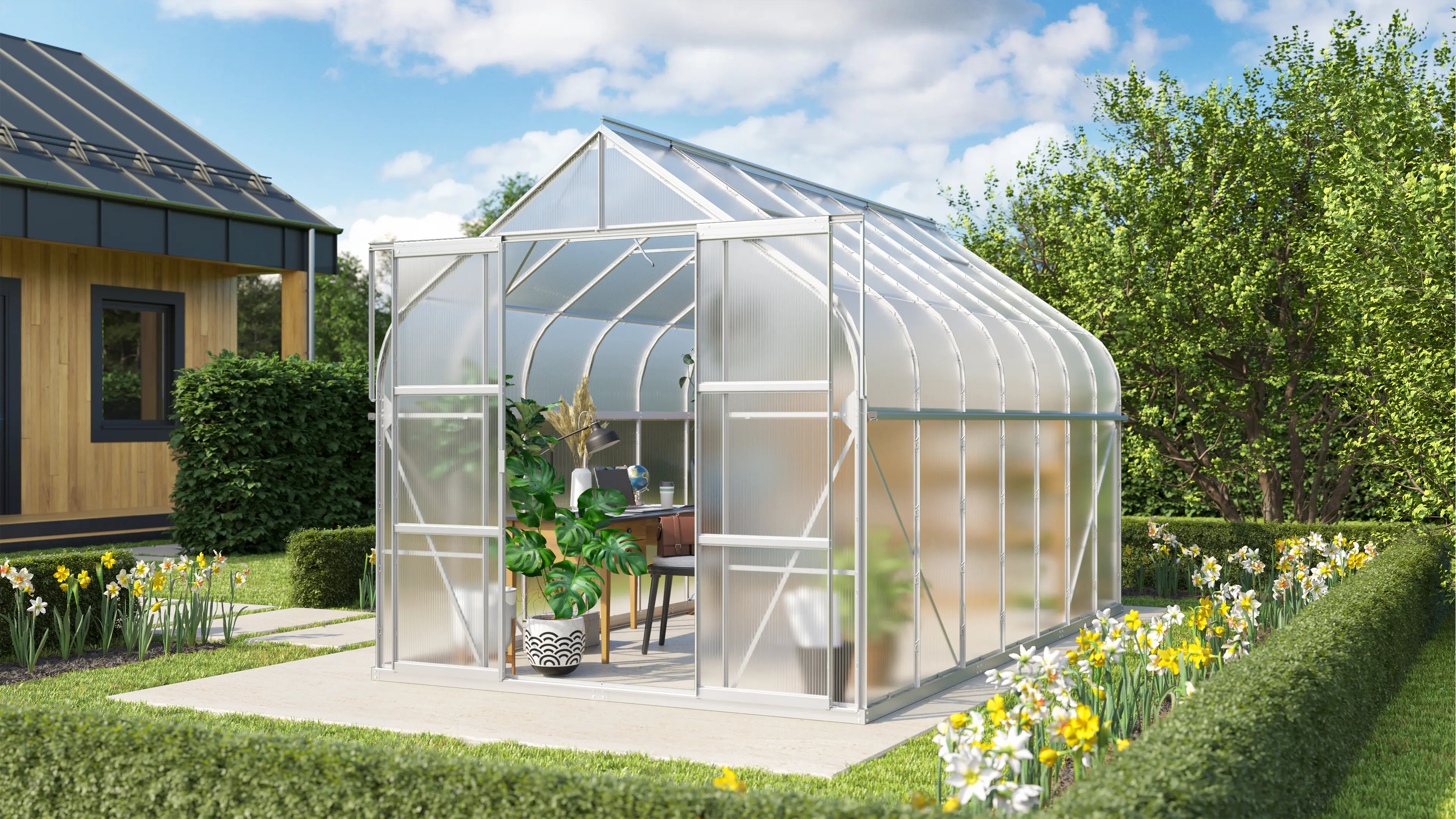 Vitavia Gewächshaus-Set-Set Dione 11500 HKP 4 mm alu 254 x 441 cm