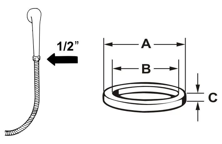 Cornat Gummidichtung für Brauseschläuche 12,7 mm (1/2'')