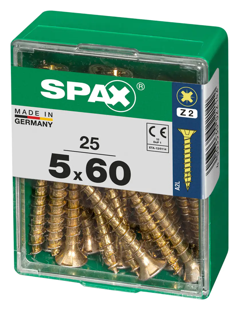 Spax Universalschrauben 5.0 x 60 mm PZ 2 - 25 Stk.