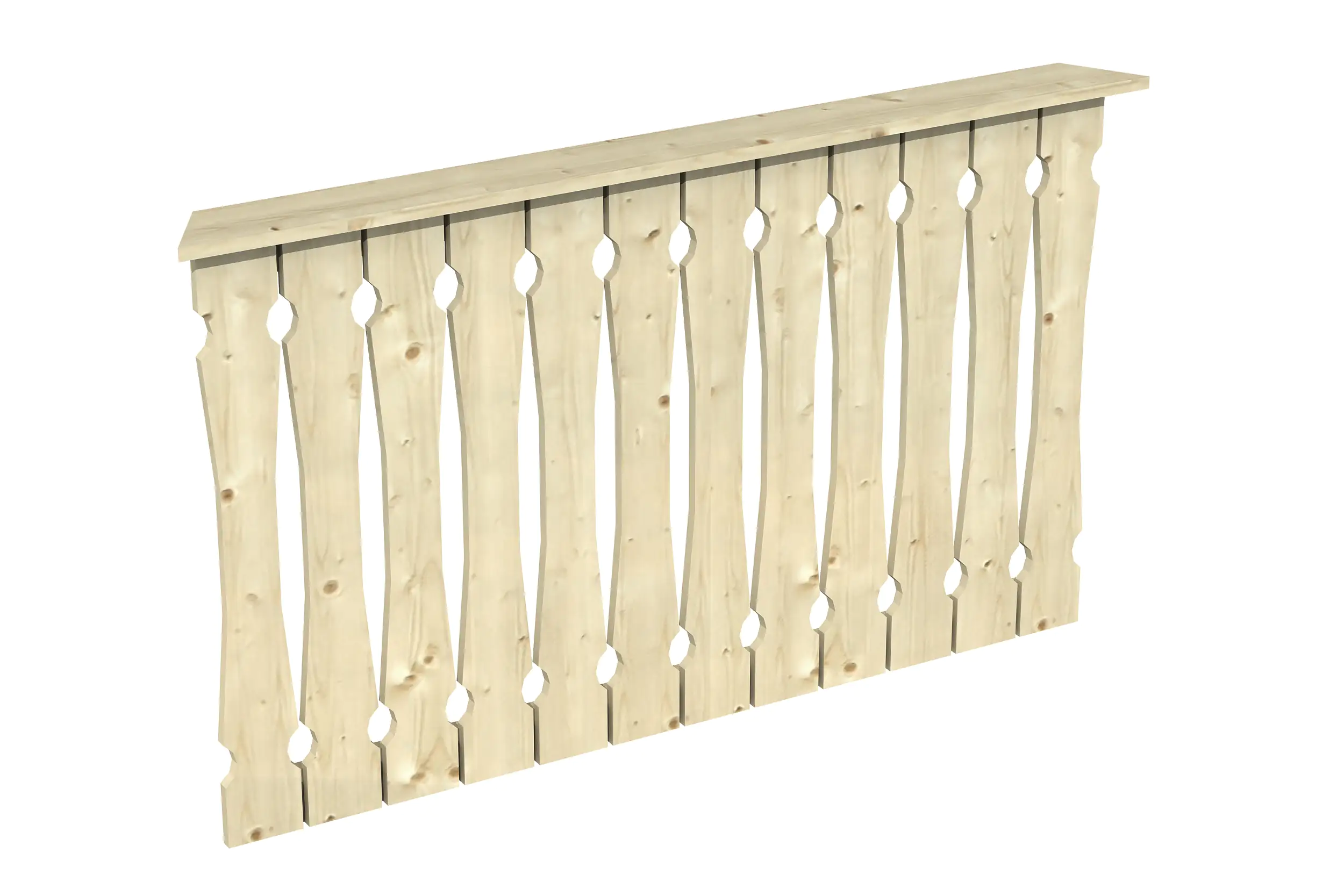 SKAN HOLZ Brüstung Balkonschalung 150 x 96 cm, Fichte, natur