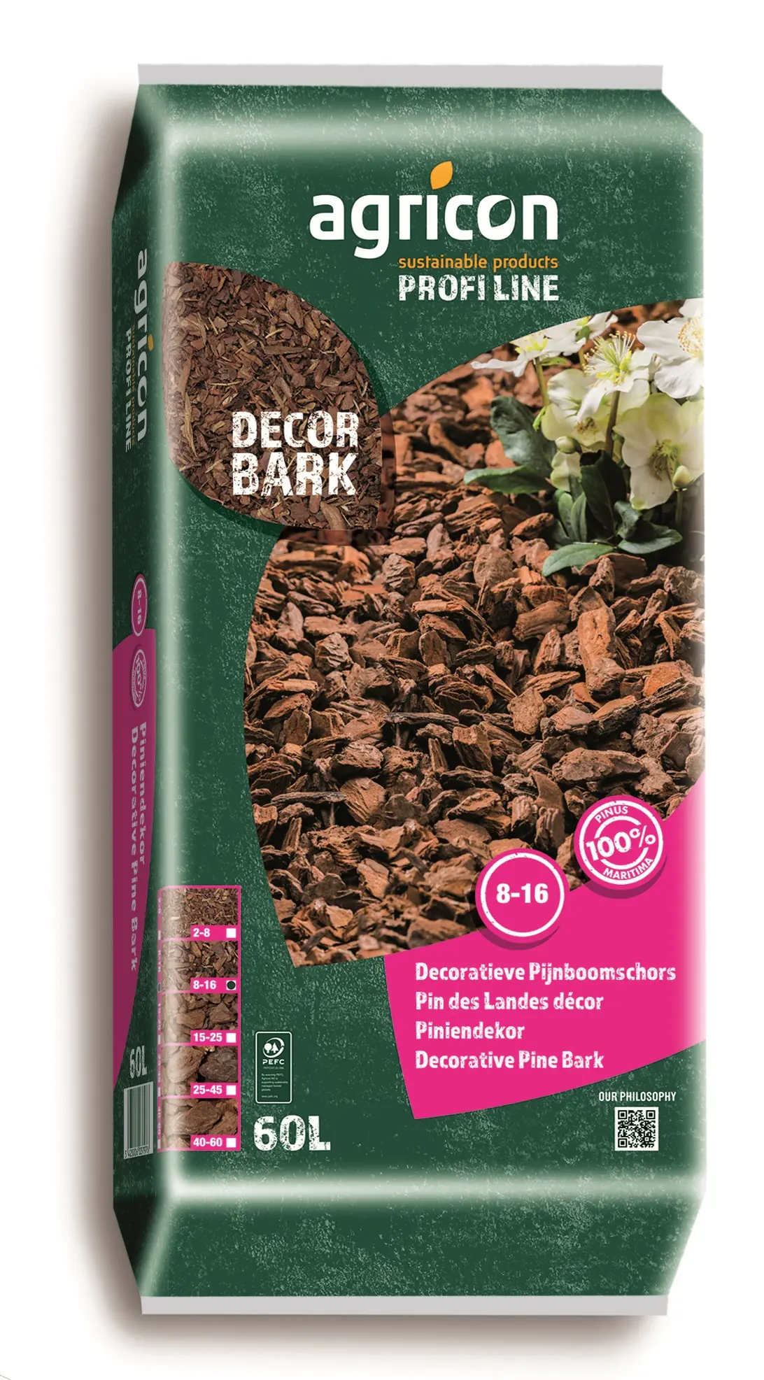 Agricon Pinienrinde Exellent 8-16 mm 60 L