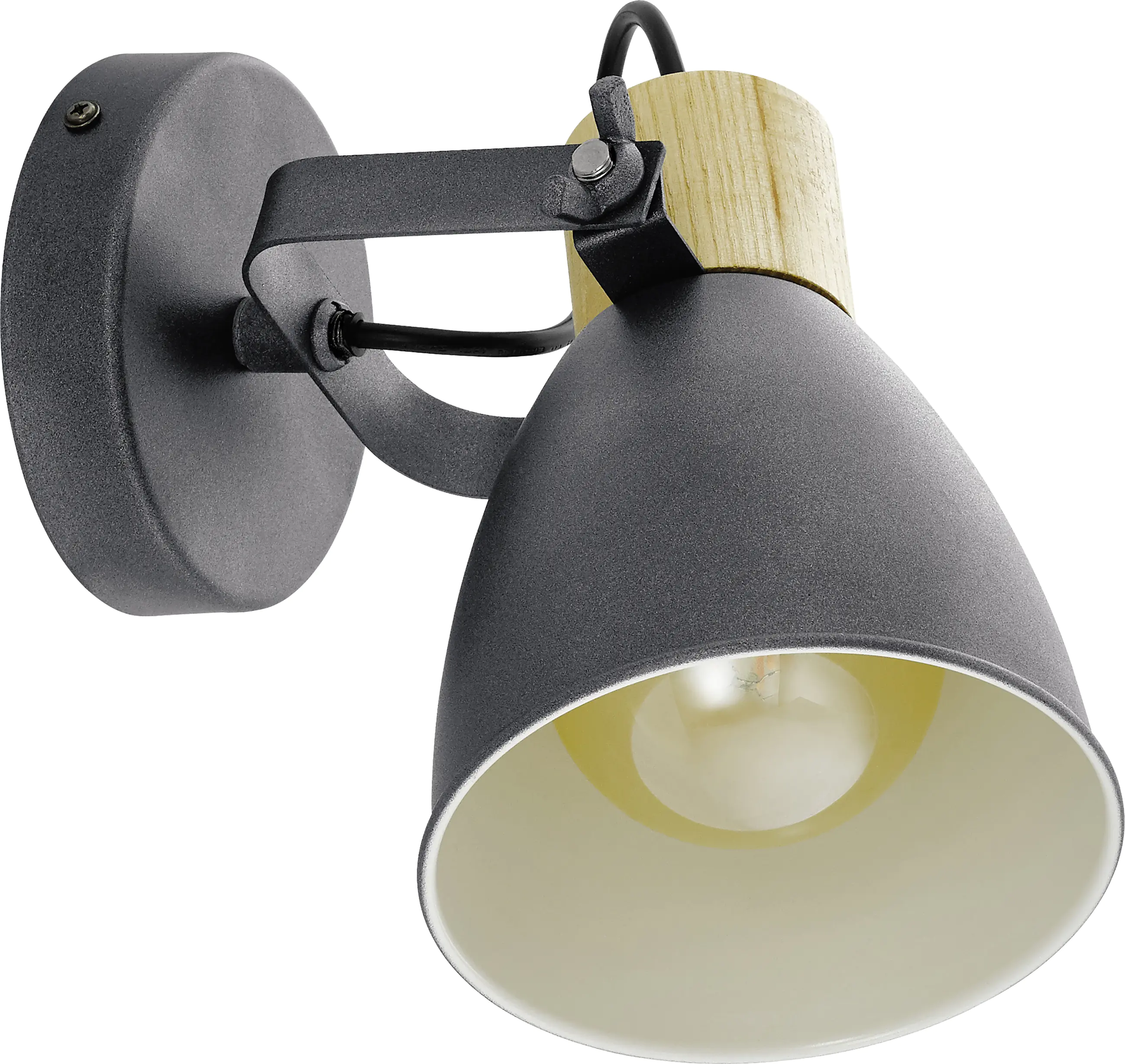 Eglo Wandleuchte Coswarth anthrazit holz 14 x 20 cm E27