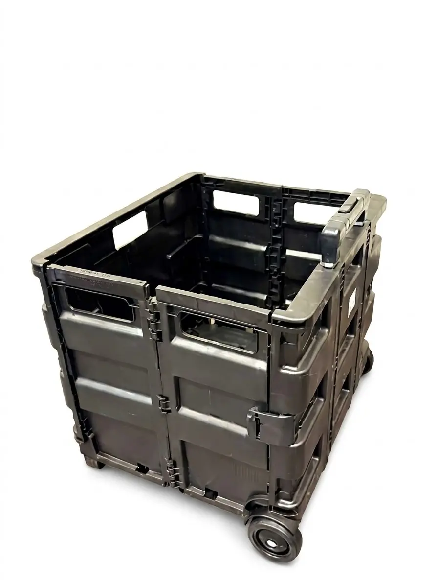 TrendLine Transport Trolley faltbar mit Zugstange 42,5 x 40,5 cm schwarz