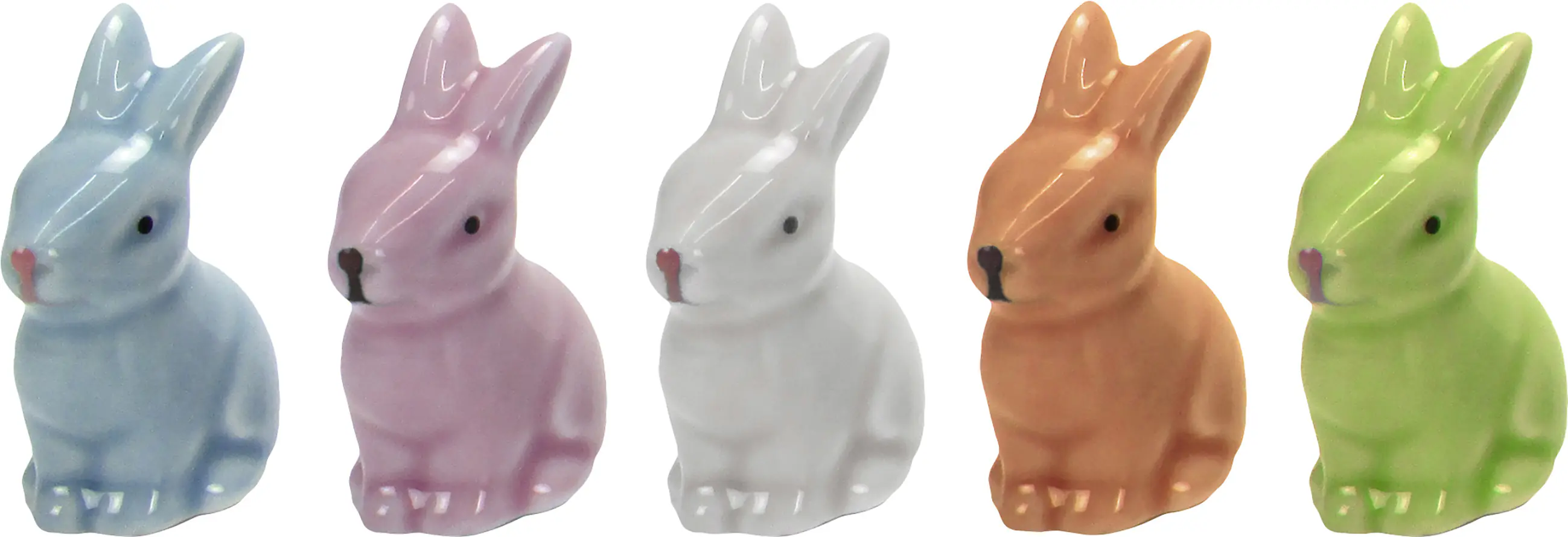 Dekofigur Hase Porzellan 4,5 cm bunt