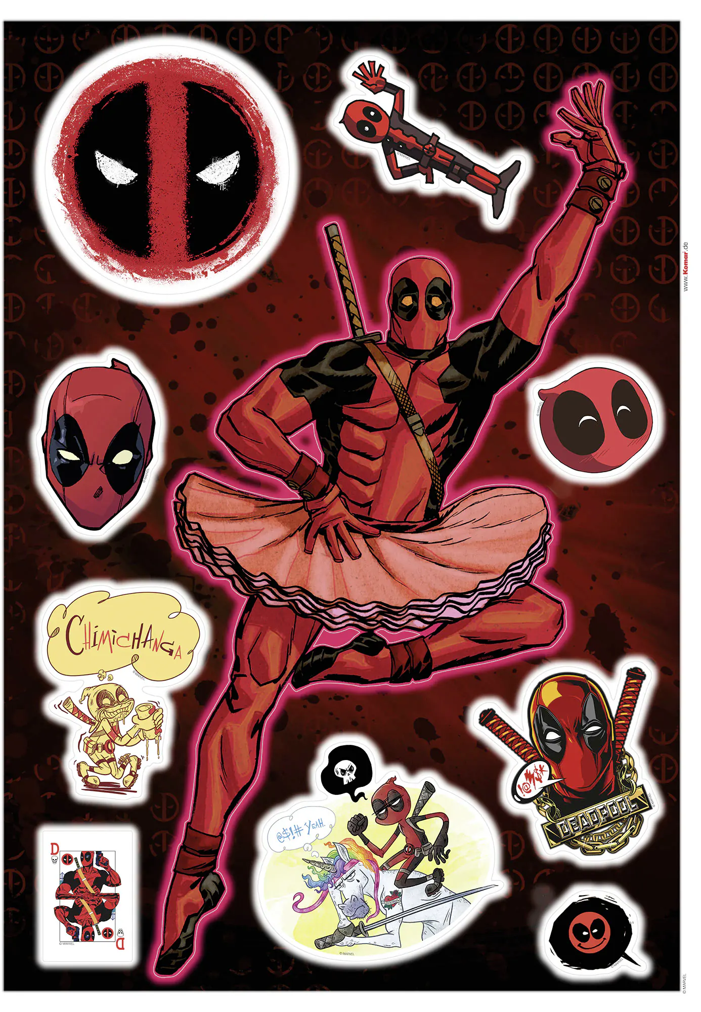 Komar Dekosticker Deadpool Derppool 50 x 70 cm  