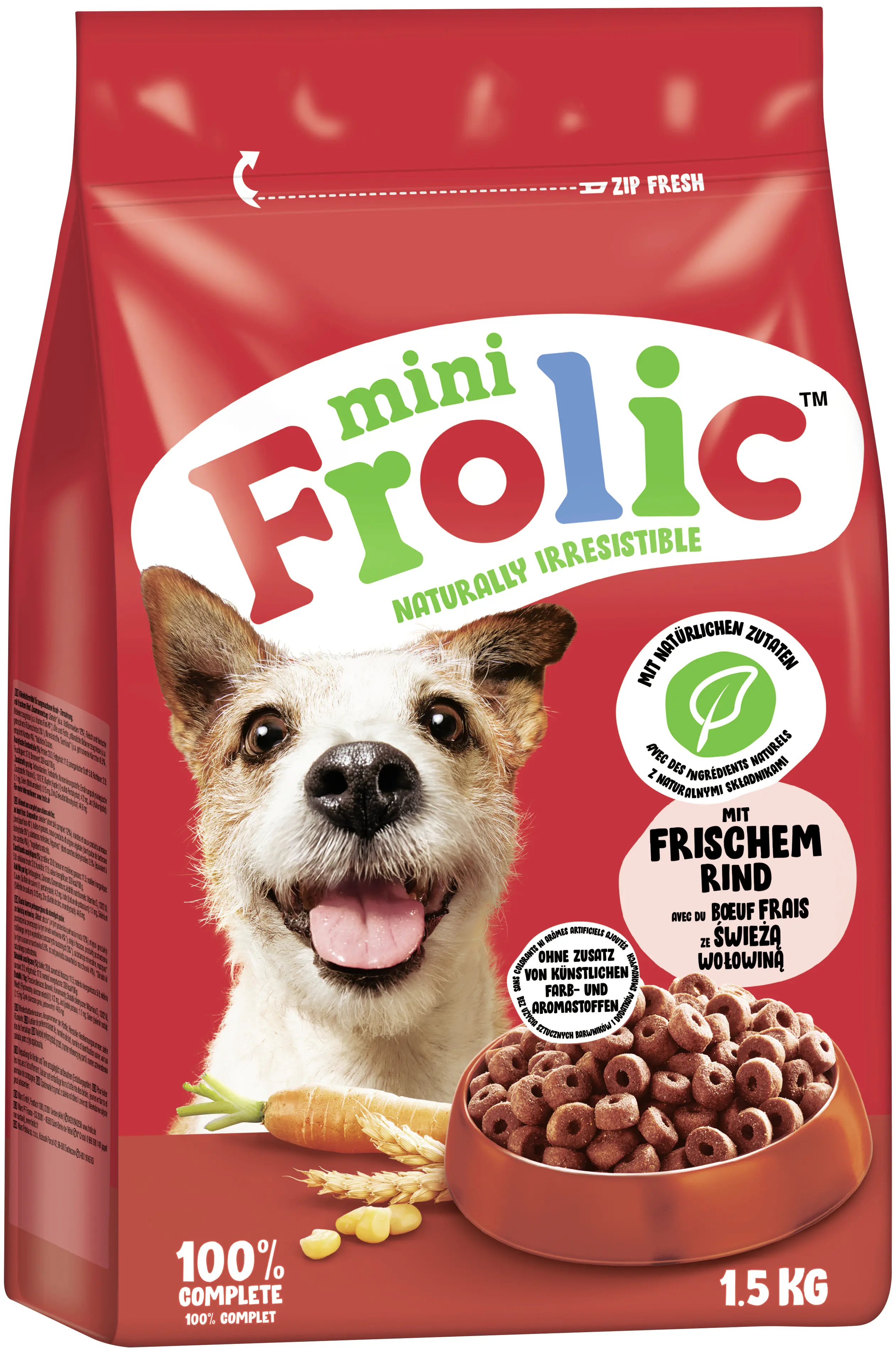 Frolic Hundetrockenfutter Adult Mini 1,5 kg Rind