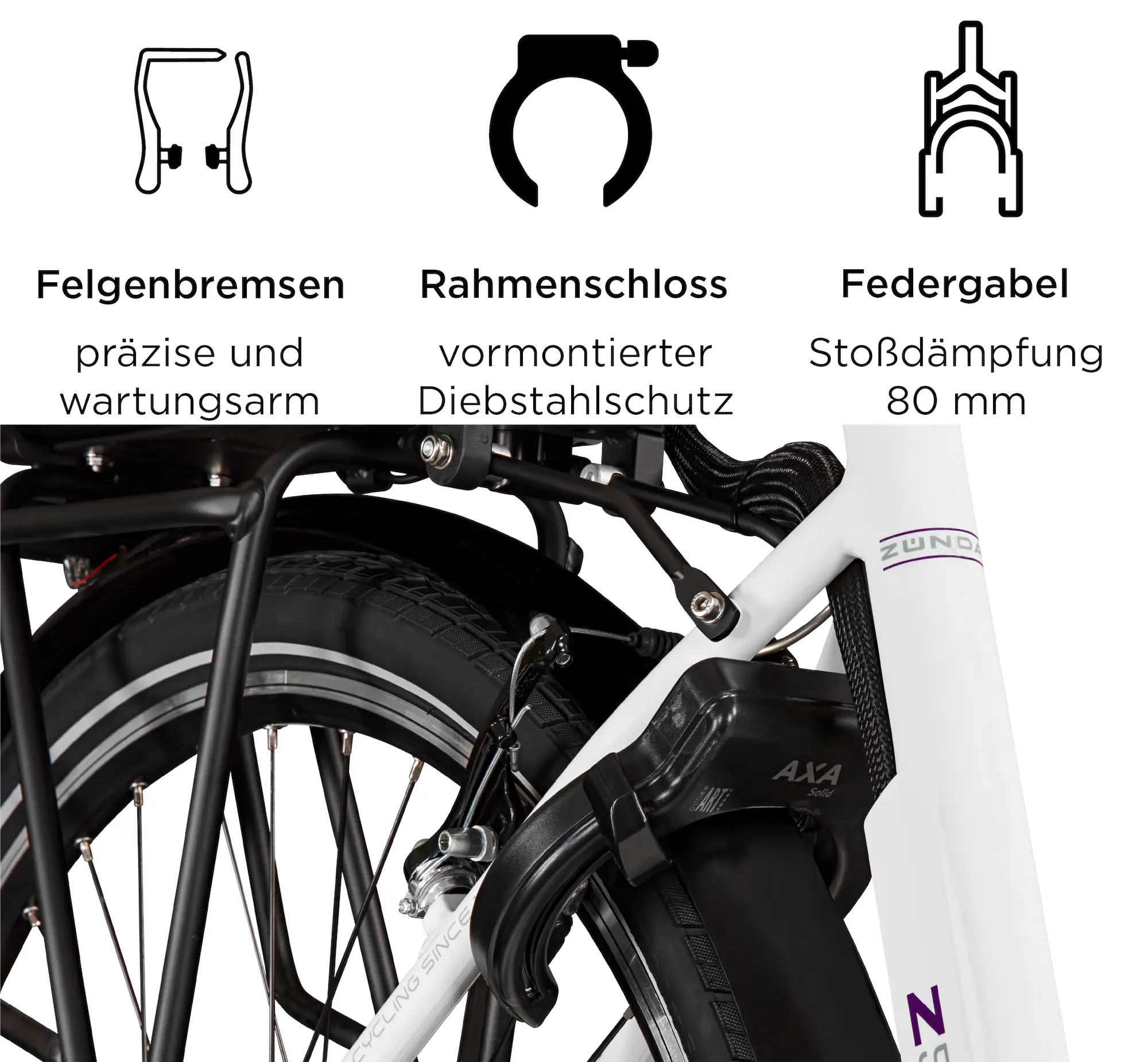 Zündapp E-Bike Z502 City 28 Zoll 7-Gang 522 Wh weiß lila Zündapp E-Bike Z502 City 28 Zoll 7-Gang 522 Wh weiß lila