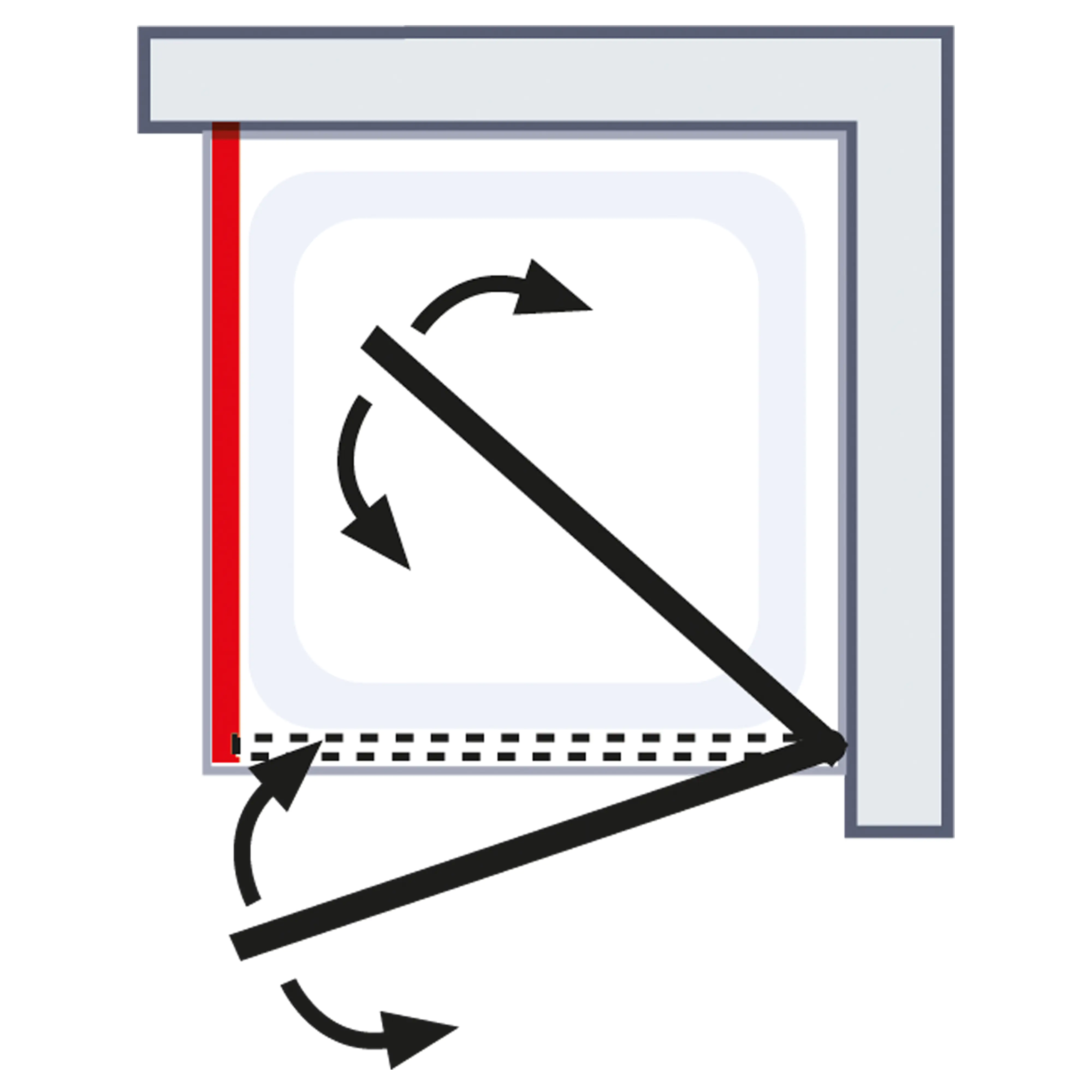 Schulte Drehtür pendelbar Seitenwand 100 x 100 cm Toura