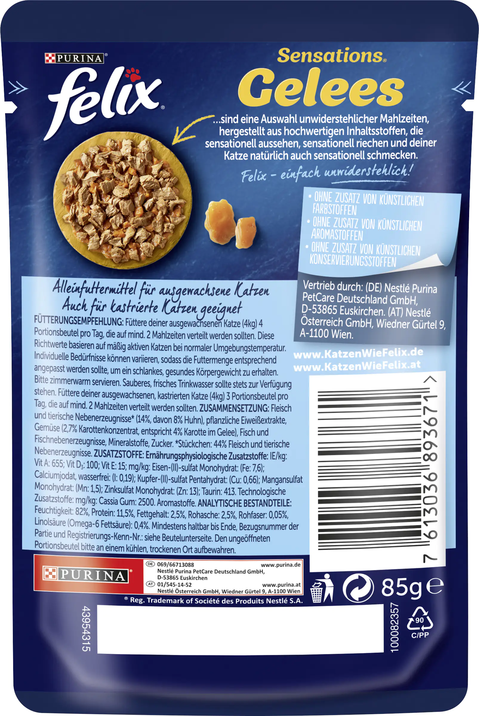 Felix Sensations Gelees Huhn & Karotte 85 g