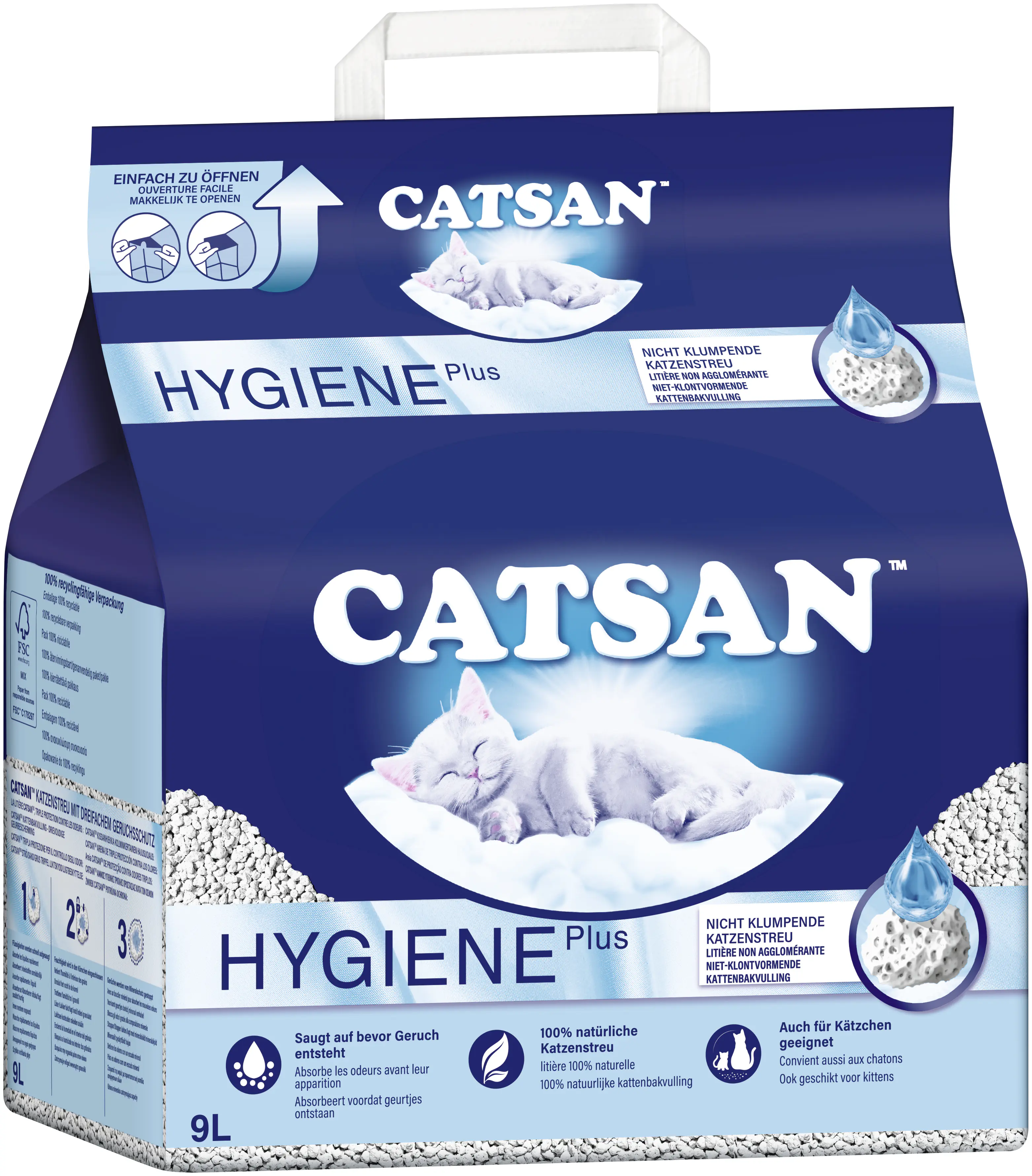 Catsan Hygiene Plus Katzenstreu 9l
