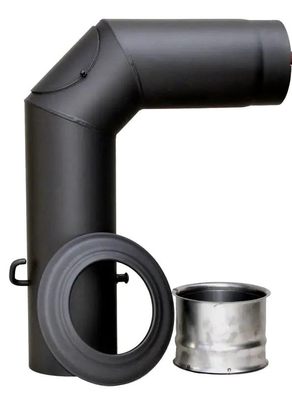 FireFix Ofenrohrset 90°, Ø 150 mm, schwarz