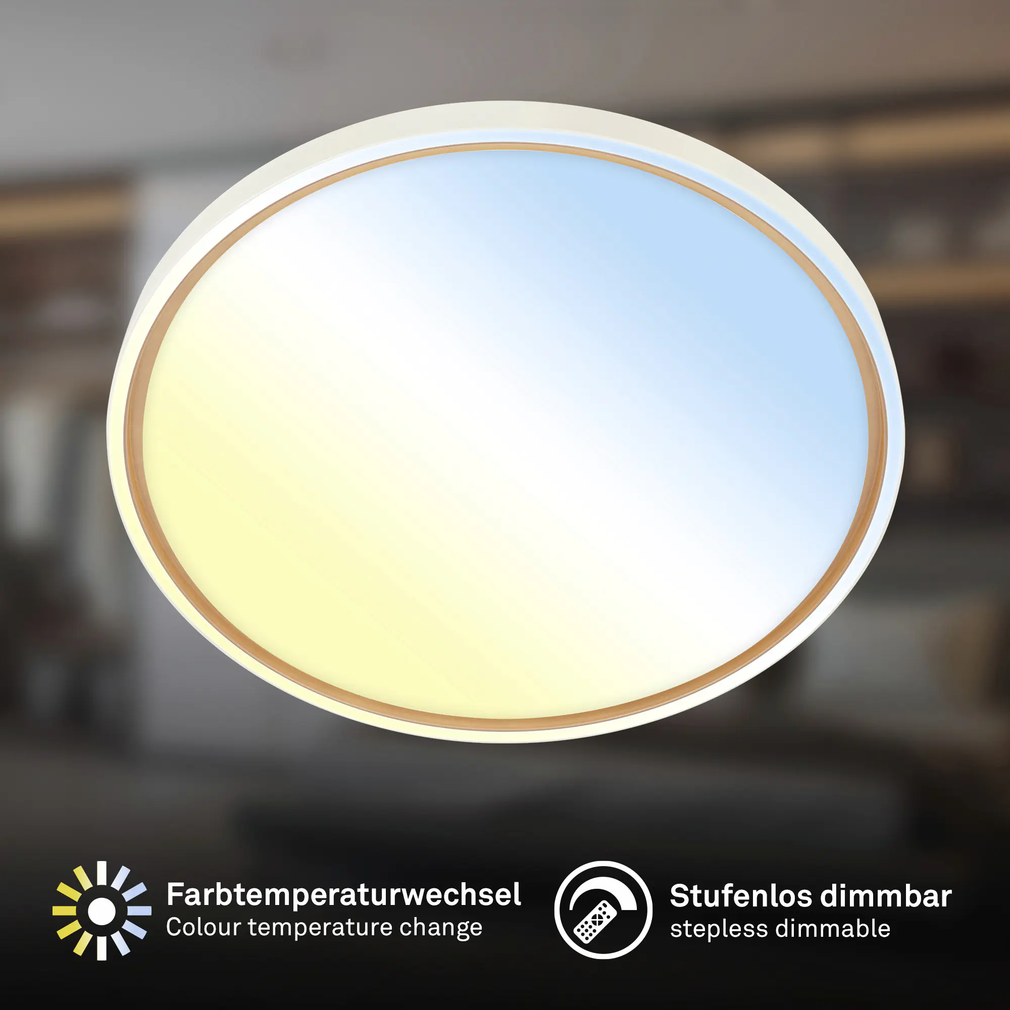 Briloner LED-Deckenleuchte Ina Ø49,5 cm 48W grau CCT dimmbar