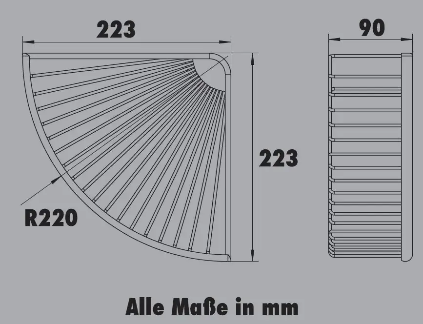 Primaster Eck-Duschkorb Tuna Edelstahl 1 Ablage chrom