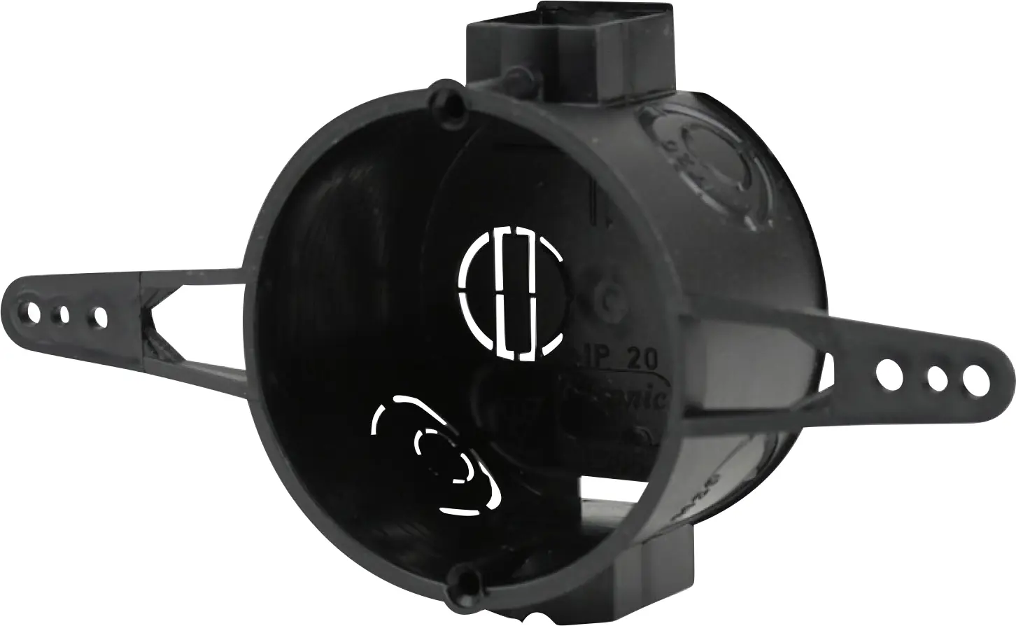 UP-Schalterdose mit Nagellaschen 40mm schwarz UP-Schalterdose mit Nagellaschen 40mm schwarz