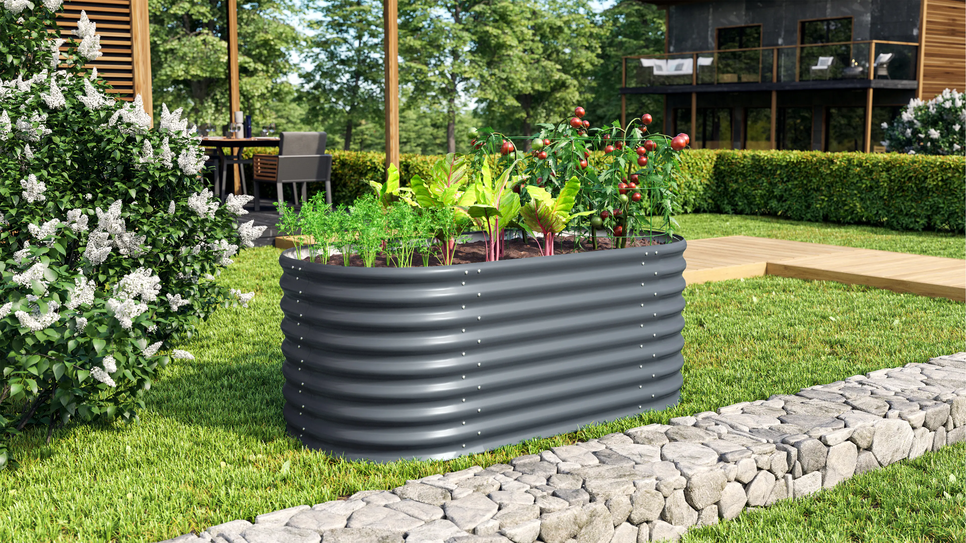 Vitavia Hochbeet Terra Basic 82 x 162 x 63 cm granit