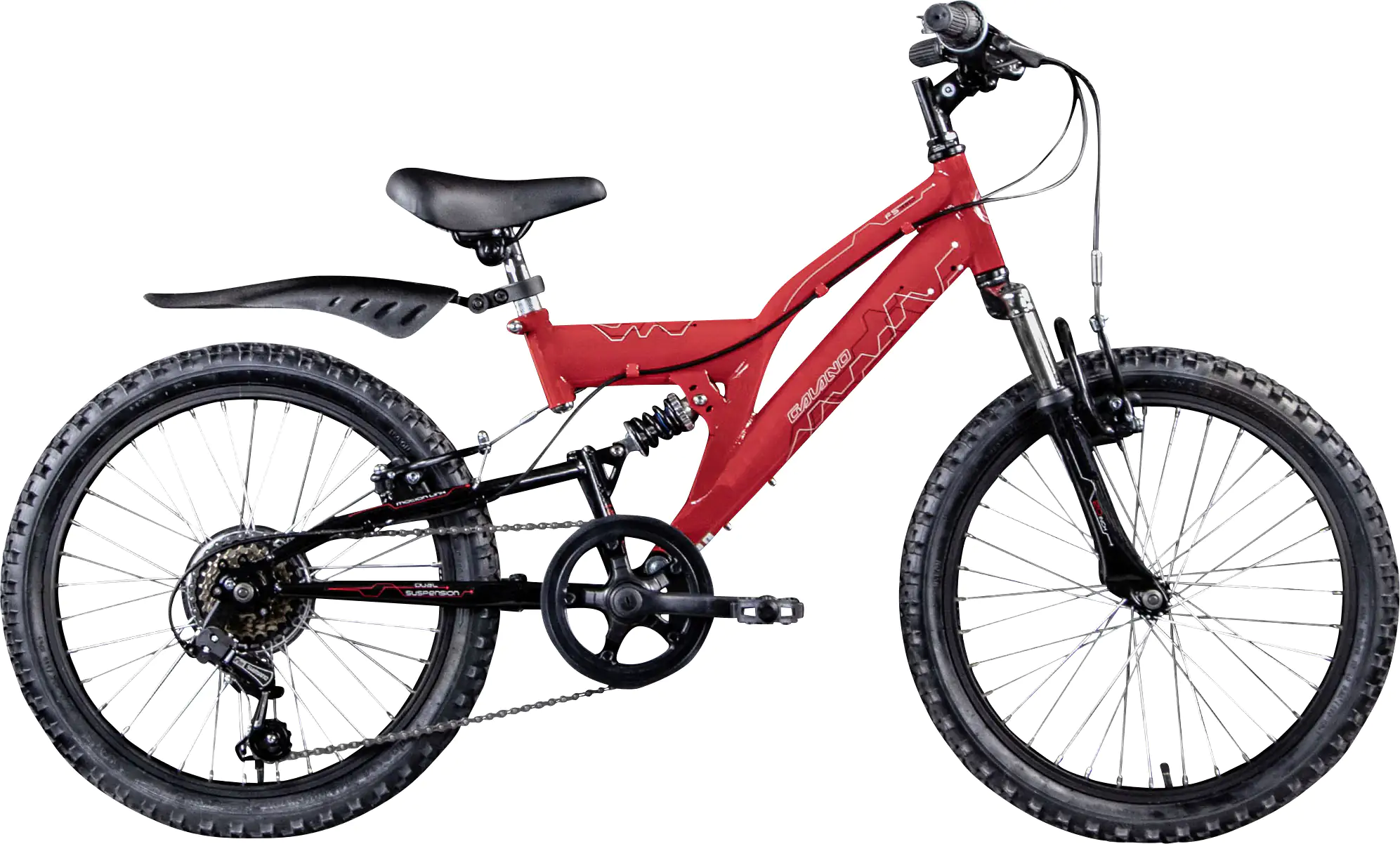 Galano Jugendfahrrad MTB Fully FS180 20 Zoll RH 31cm 6-Gang rot