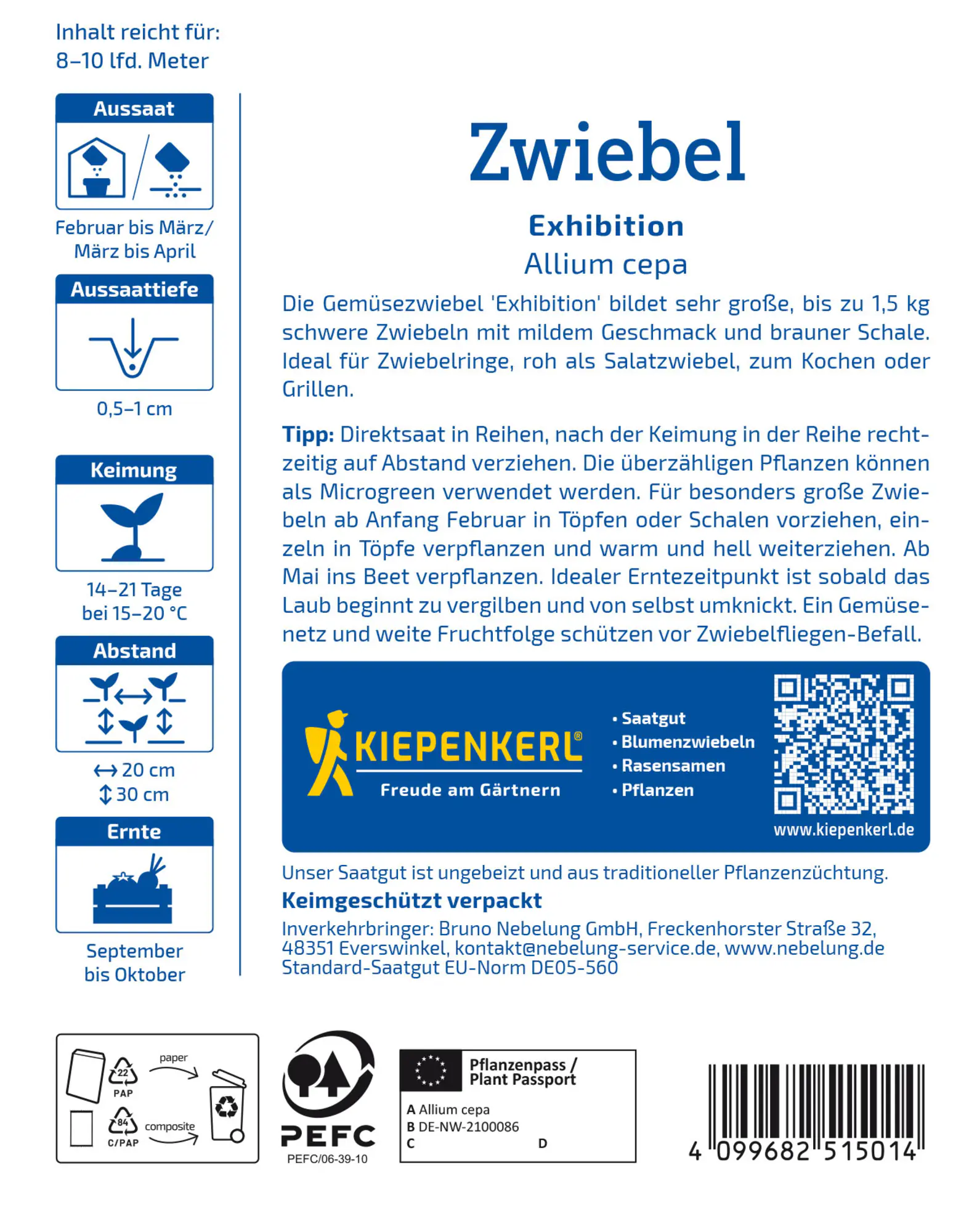 Kiepenkerl Saatgut Zwiebel Exhibition für ca. 2 – 3 m²