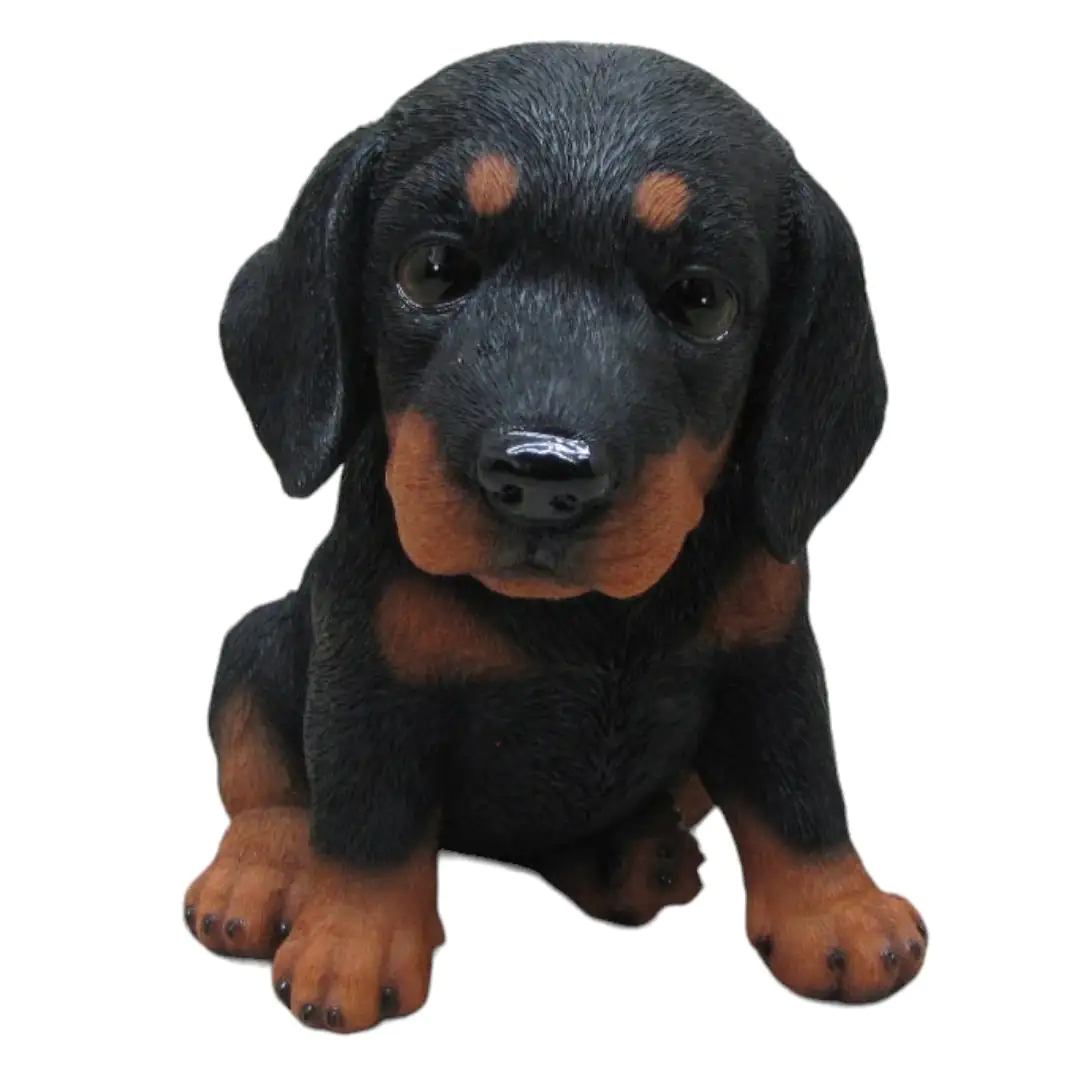 Dekofigur Dackelwelpe sitzend 17 x 14 x 17 cm schwarz braun Dekofigur Dackelwelpe sitzend 17 x 14 x 17 cm schwarz braun