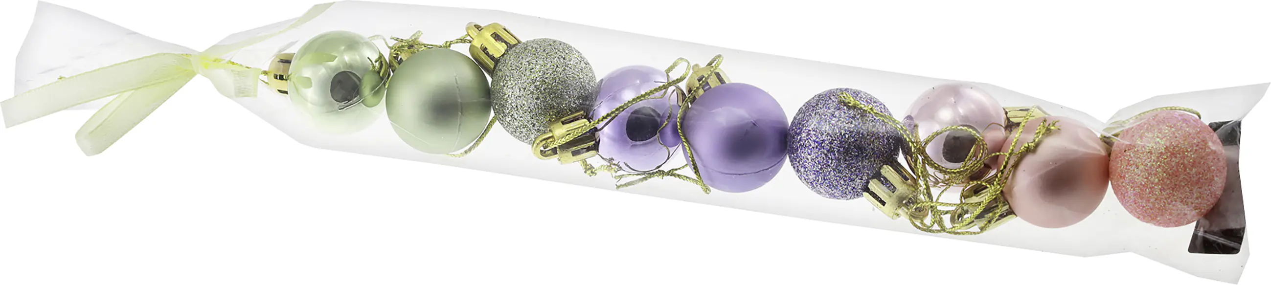 Weihnachtskugeln aus Kunststoff Ø 2,5 cm grün-lila-rosa 9 Stück