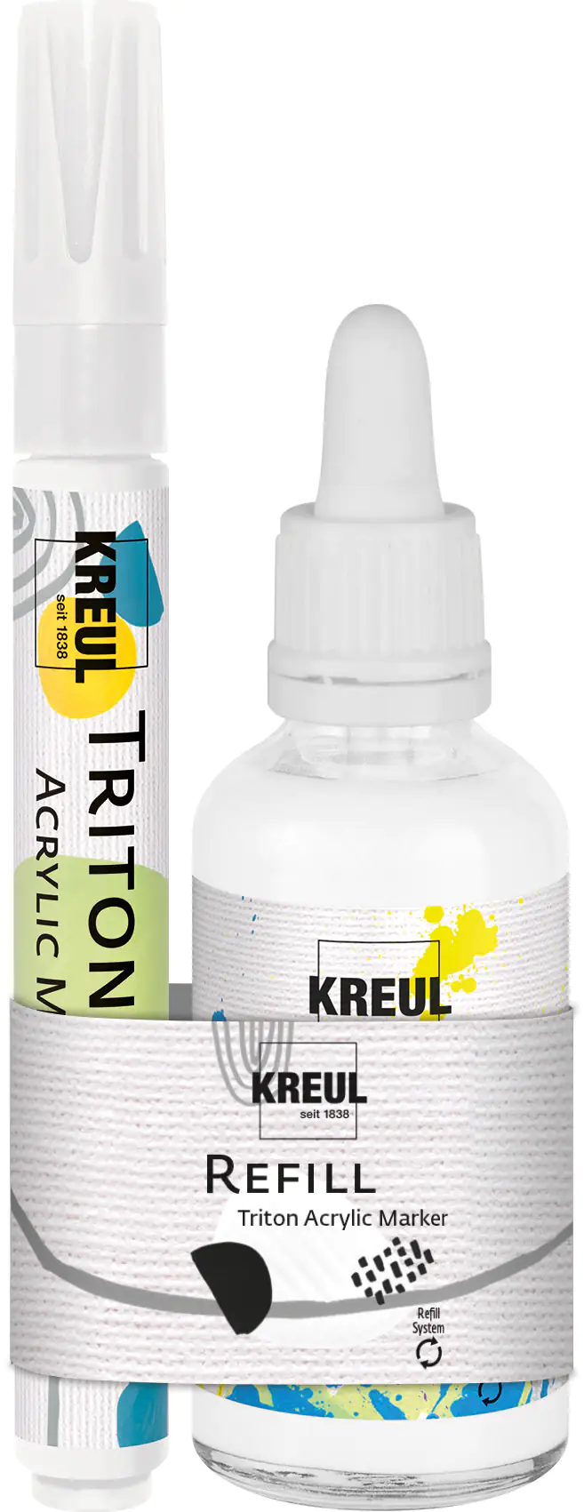 Kreul Refill Triton Acrylic Marker edge Weiß Set