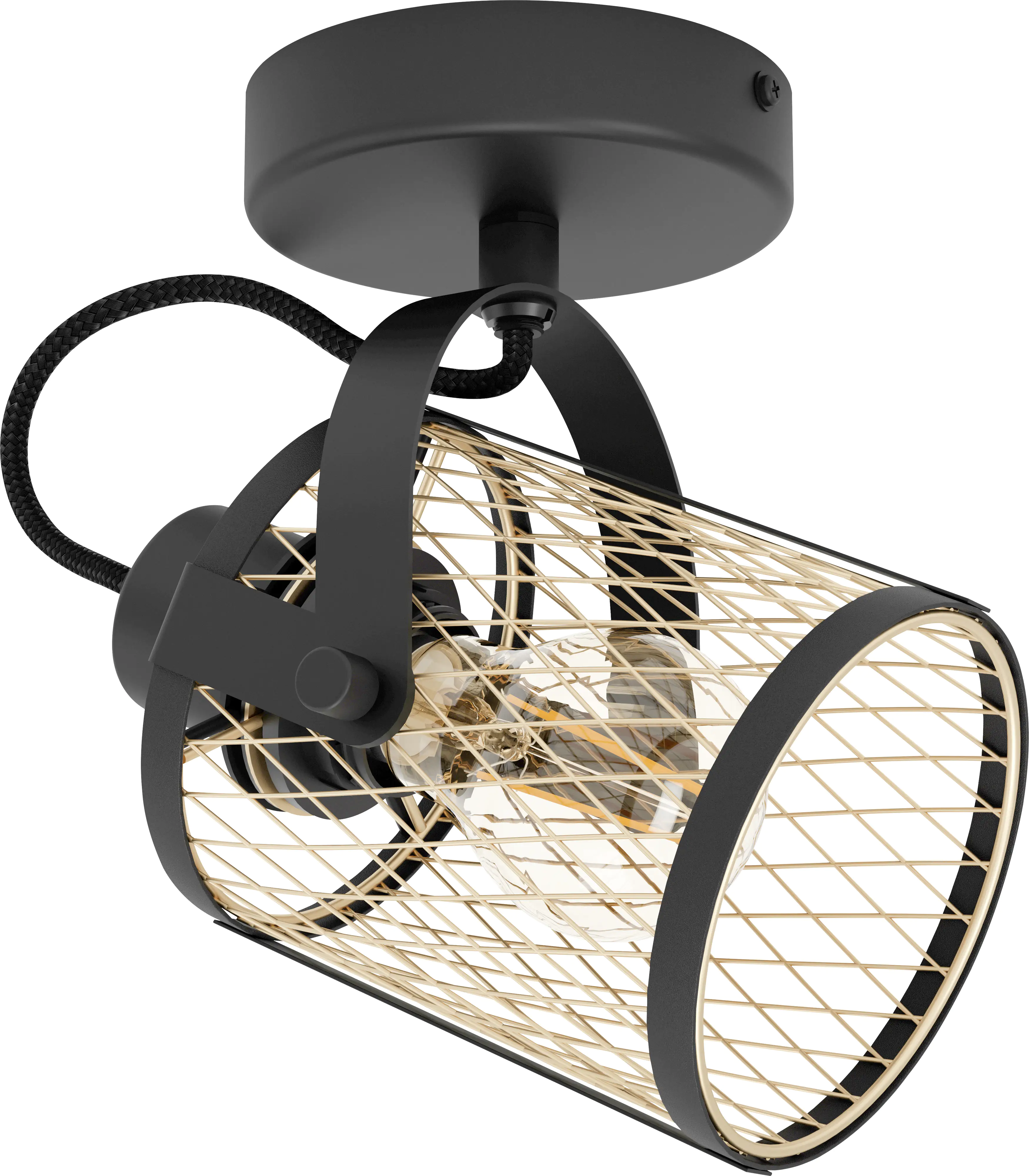 Eglo 1er Spot Dellow schwarz-messing 18 x 11 cm