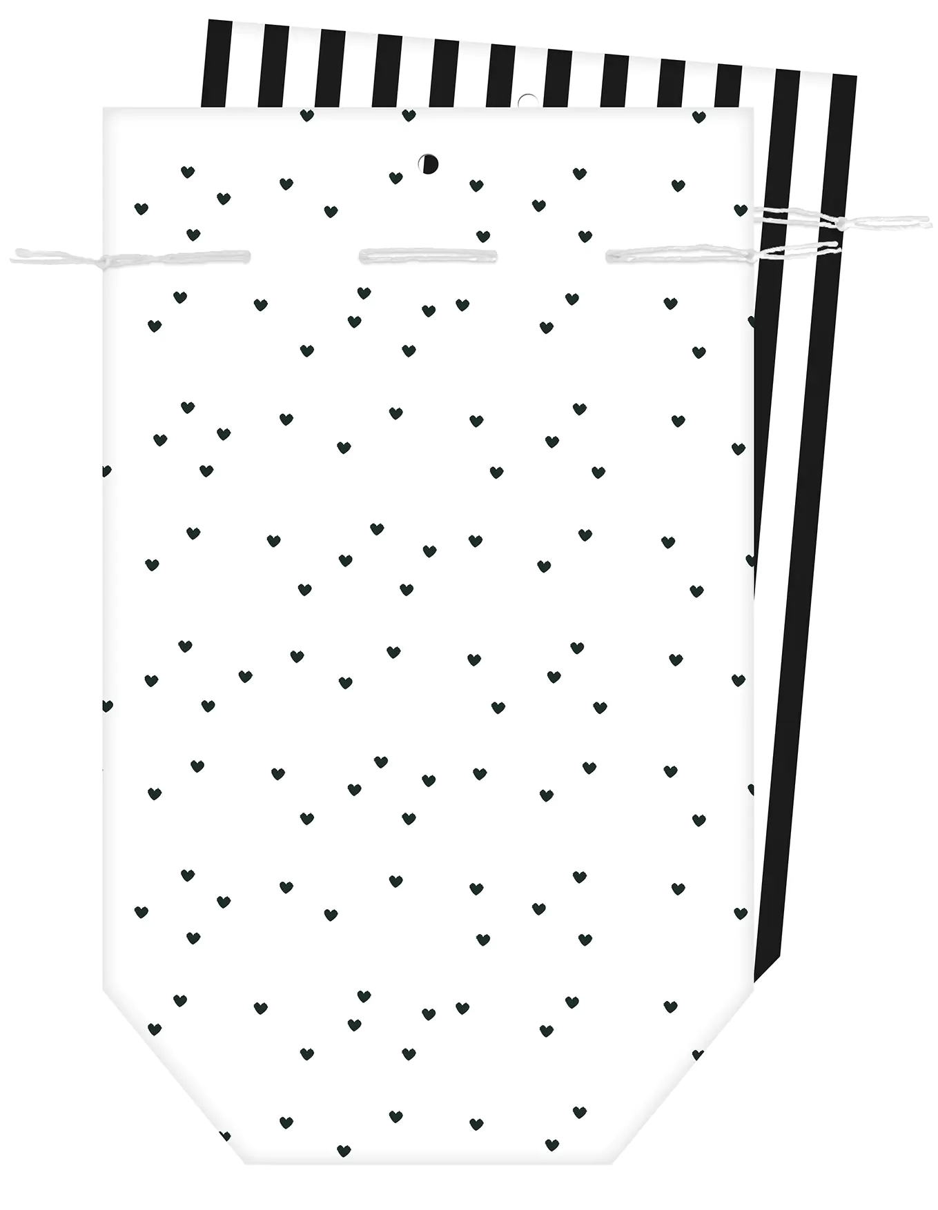 Braun & Company Geschenktasche schwarz weiß 16 x 26 cm