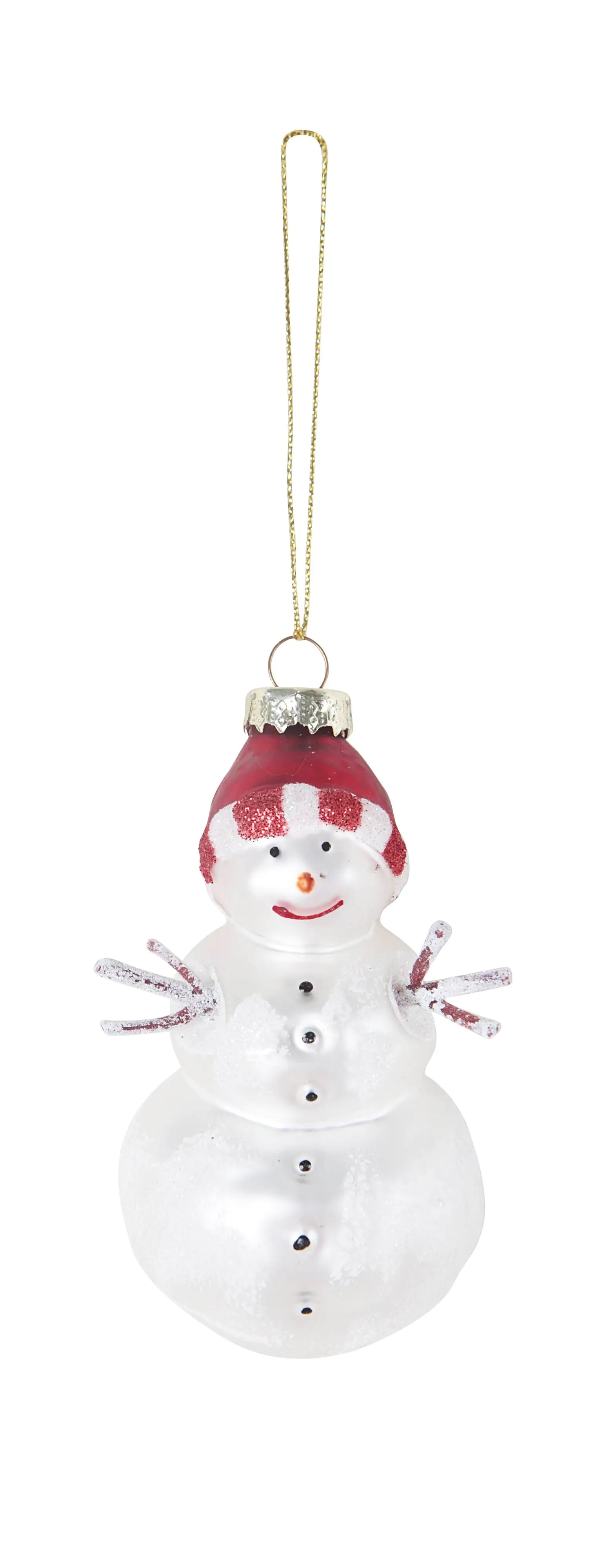 TrendLine Weihnachtskugel aus Glas Schneemann 11 x 6,3 cm weiß-rot TrendLine Weihnachtskugel aus Glas Schneemann 11 x 6,3 cm weiß-rot