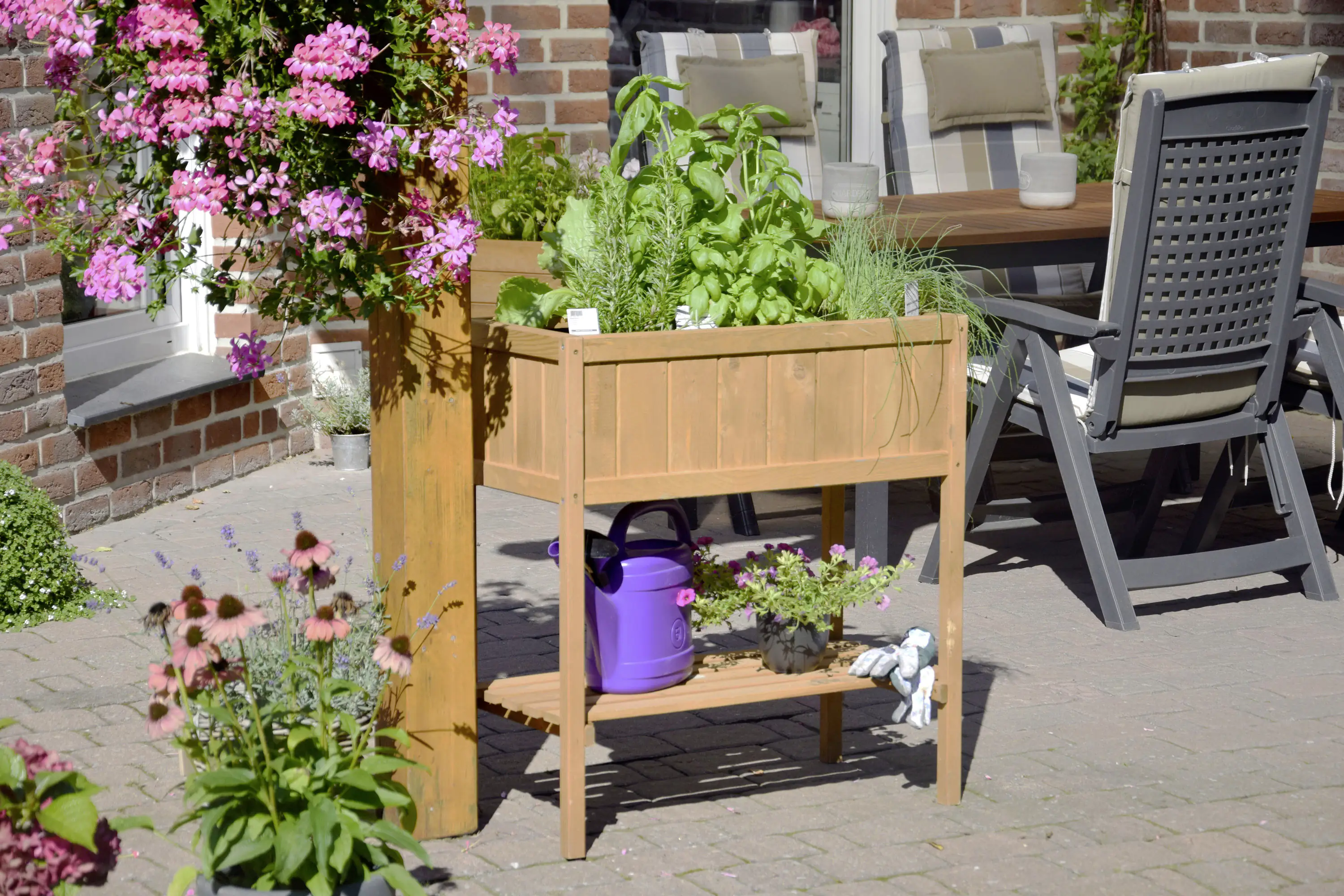 Dobar Hochbeet mit Ablage 76 x 40 x 80 cm