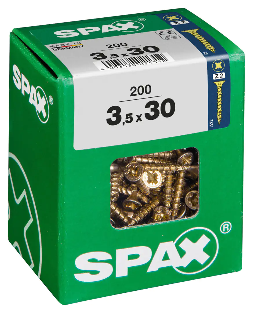 Spax Universalschrauben 3.5 x 30 mm PZ 2 - 200 Stk.