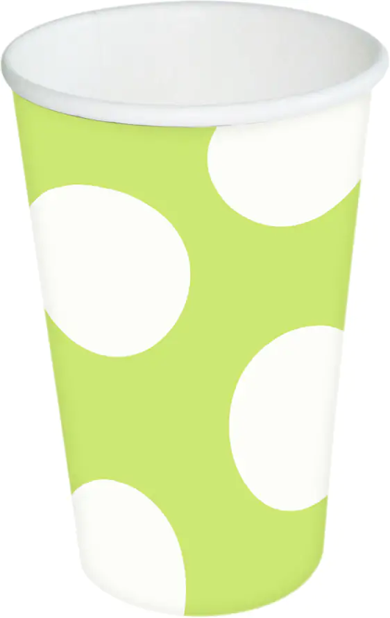 Braun & Company Pappbecher 0,2 L Punkte lime 10 Stück