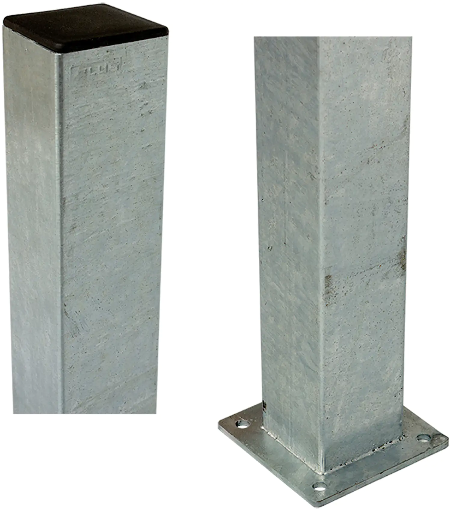 Plus Stahlpfosten mit Fuss  8 x 8 x 150 cm Feuerverzinkt