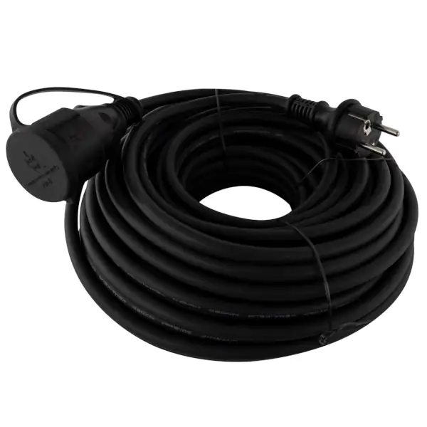 Verlängerungskabel Außen 25 m H07RN-F3x1,5 mm², schwarz