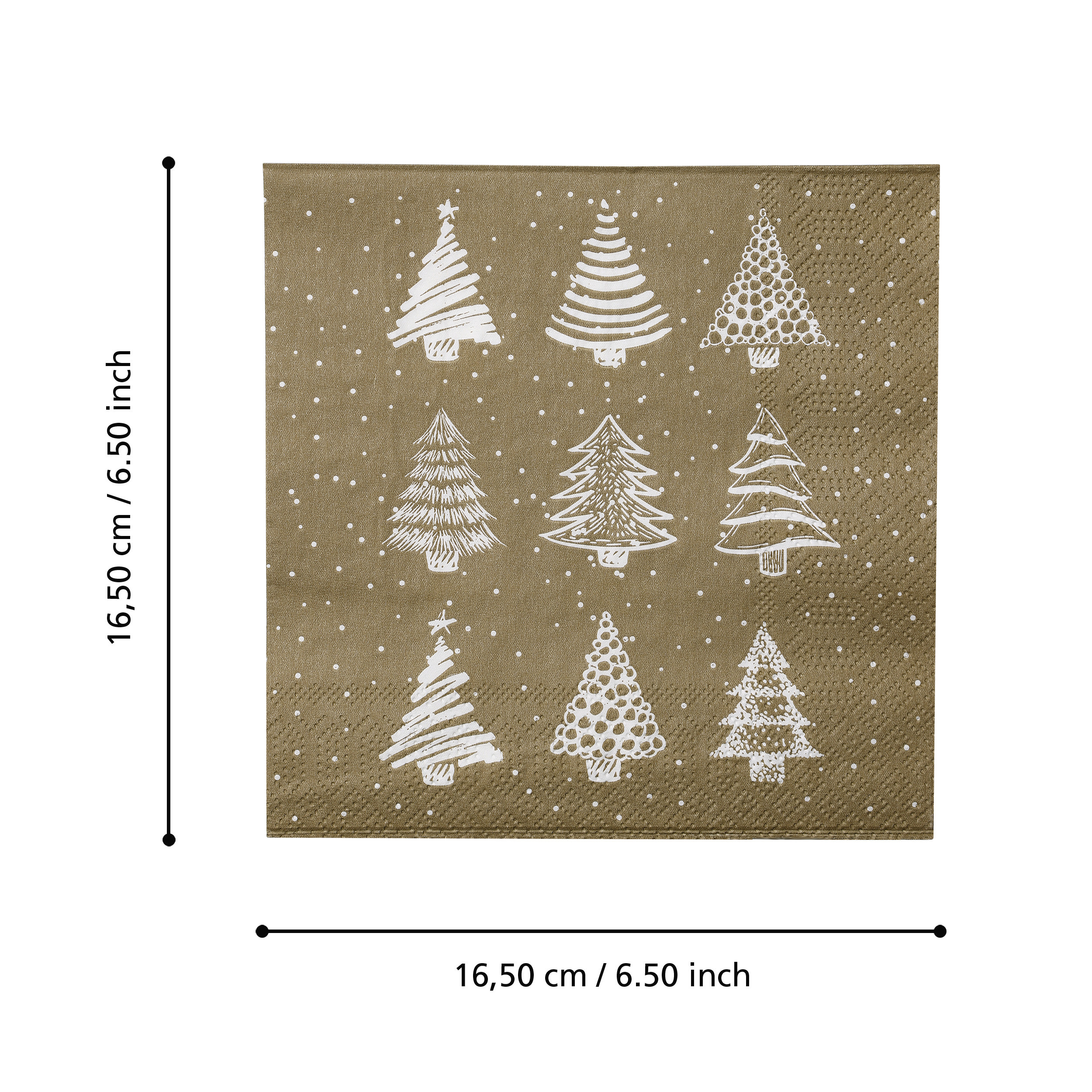 Eglo Servietten Bäume Pasig gold/weiß 16,5 x 16,5 cm - 20er Pack