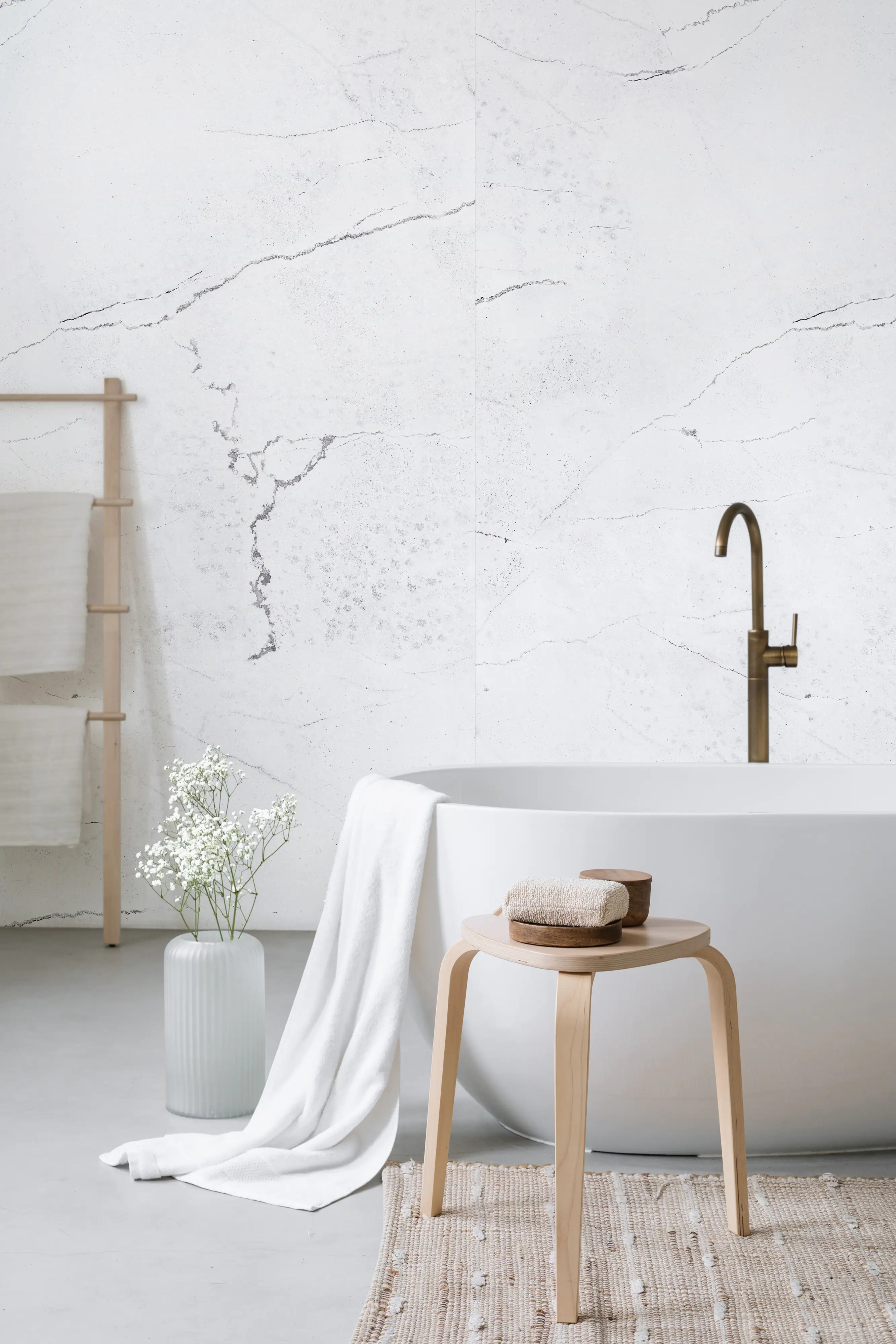 Wandpaneel Rocko Carrara 265 x 123 x 0,4 cm weiß