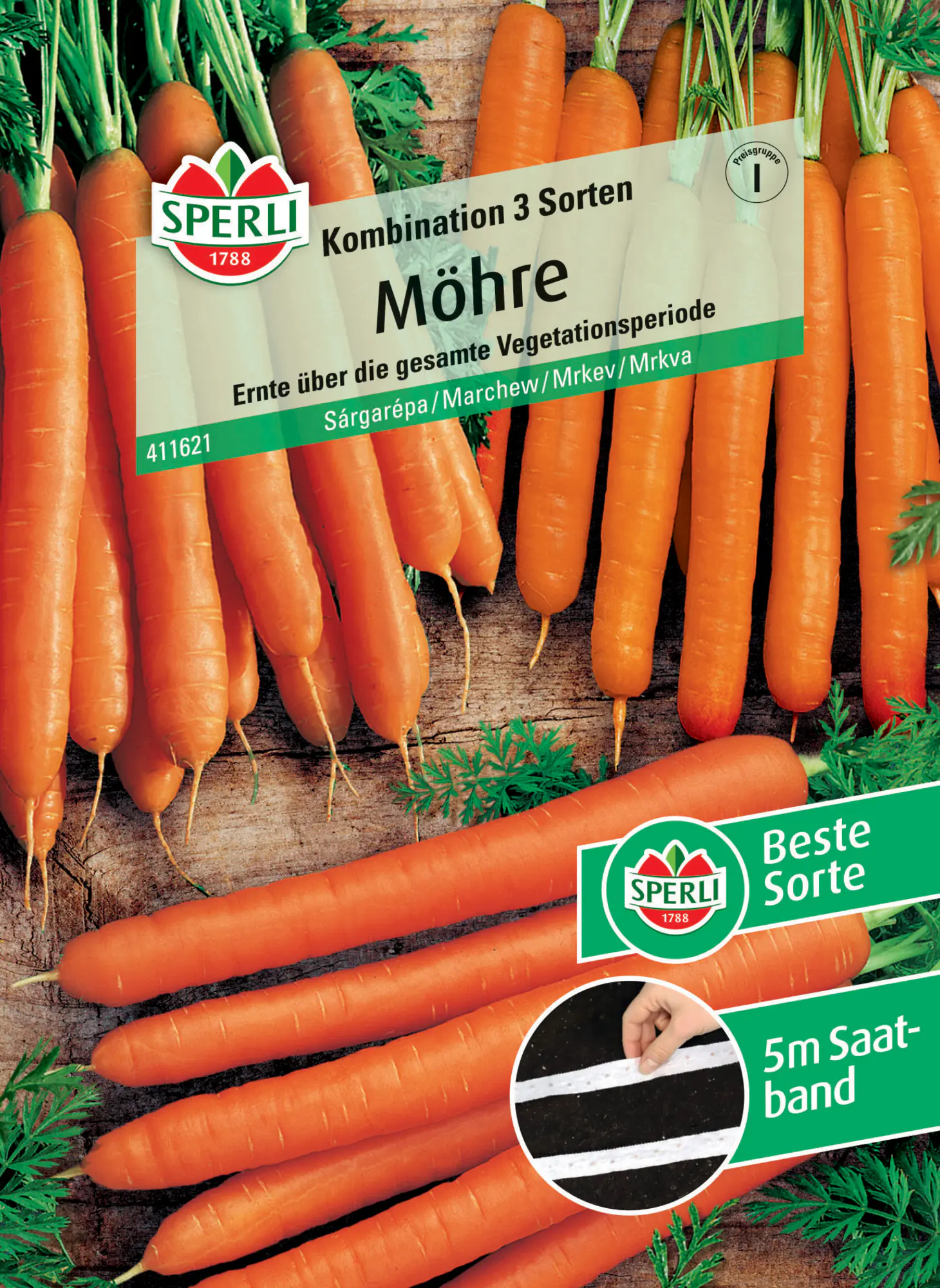 Sperli Möhre Sortiment 3 Sorten Saatband