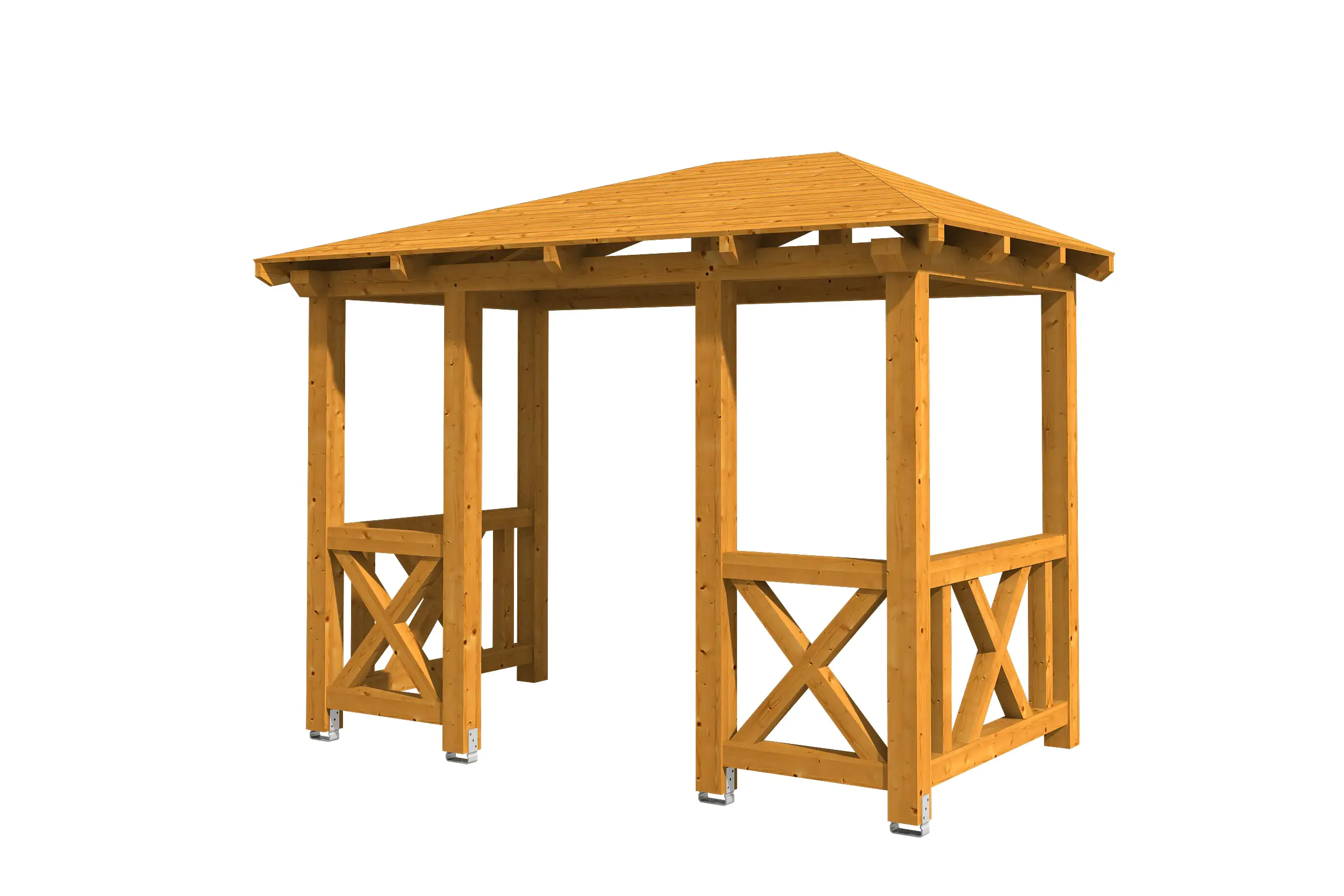 4018211016365 SKAN HOLZ Vordach Wismar Typ 7 351 x 187 cm, lasiert in Eiche hell