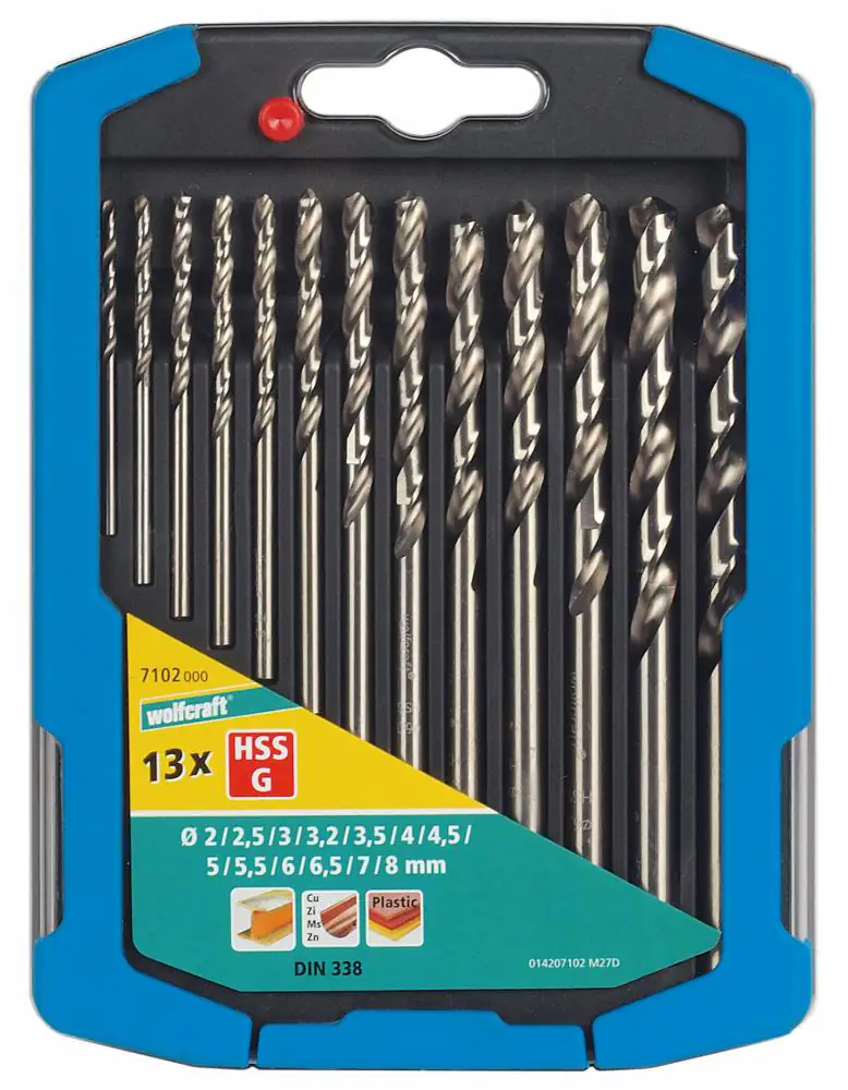Wolfcraft Metallbohrer-Set HSS geschliffen Ø 2 - 8 mm 13-teilig Rundschaft