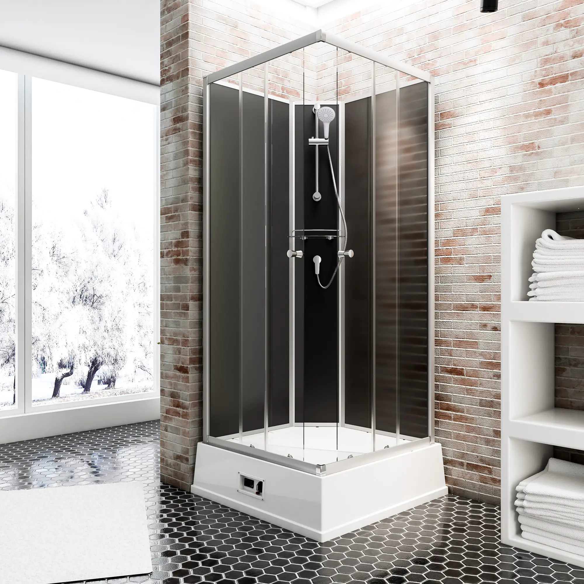 Schulte Komplettdusche Korfu II 94 x 110 x 215 cm mit Boiler, Pumpe Schulte Komplettdusche Korfu II 94 x 110 x 215 cm mit Boiler, Pumpe