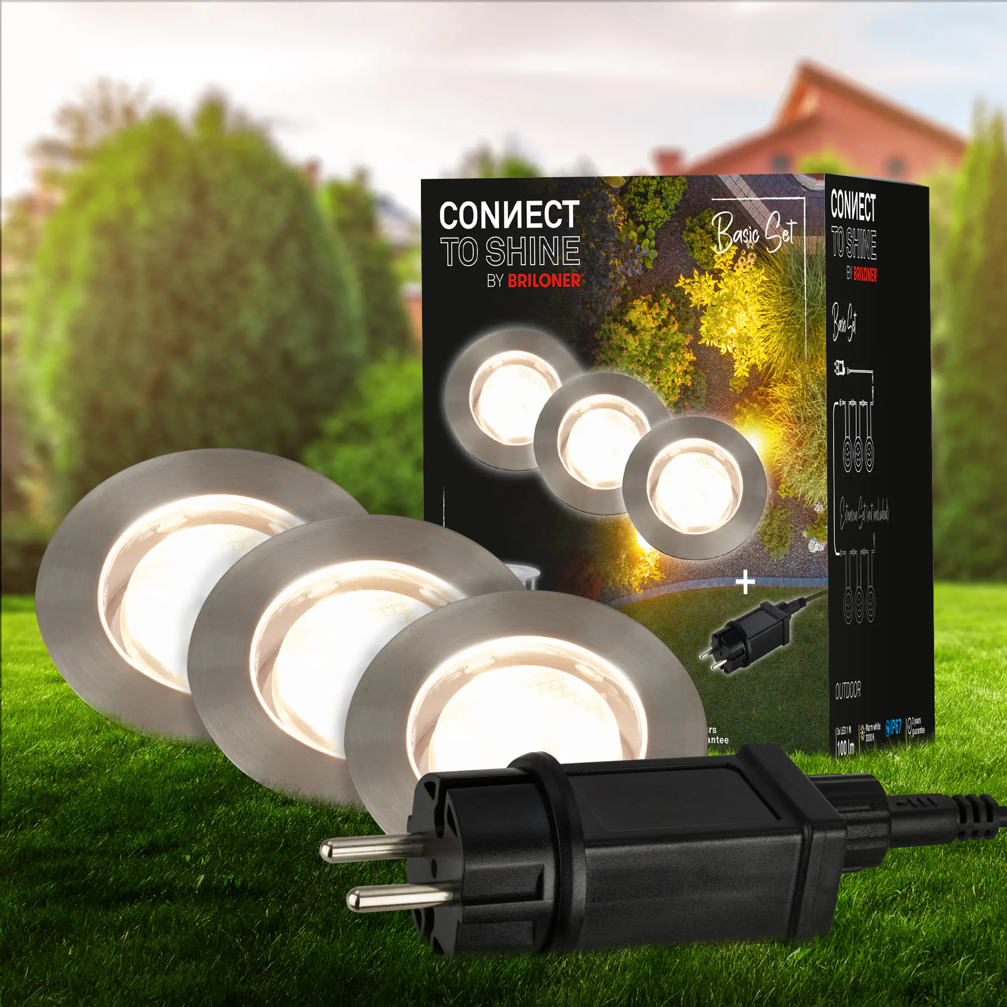 Briloner LED Außen-Bodenstrahler Padouk Connect to Shine 3er Starterset 3x1W warmweiß Briloner LED Außen-Bodenstrahler Padouk Connect to Shine 3er Starterset 3x1W warmweiß